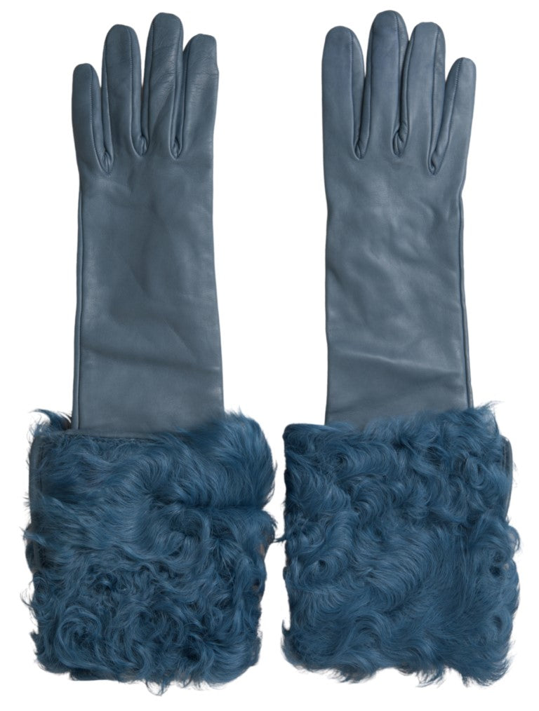 Gants Dolce & Gabbana en cuir bleus