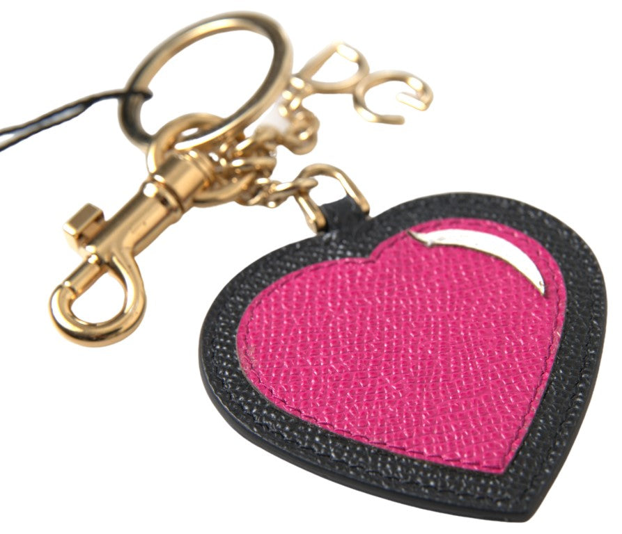 Porte-clés Dolce & Gabbana cœur noir fuchsia