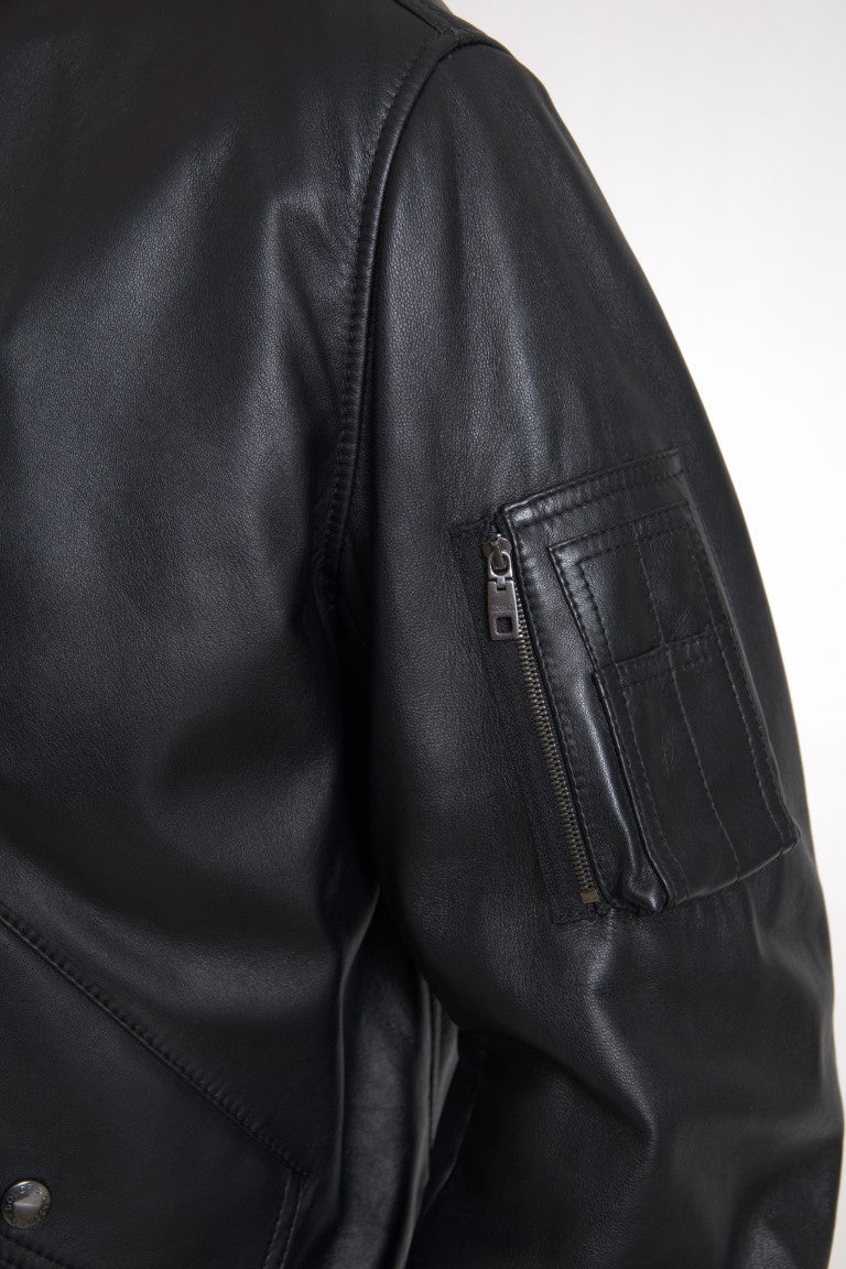 Blouson Dolce & Gabbana cuir noir