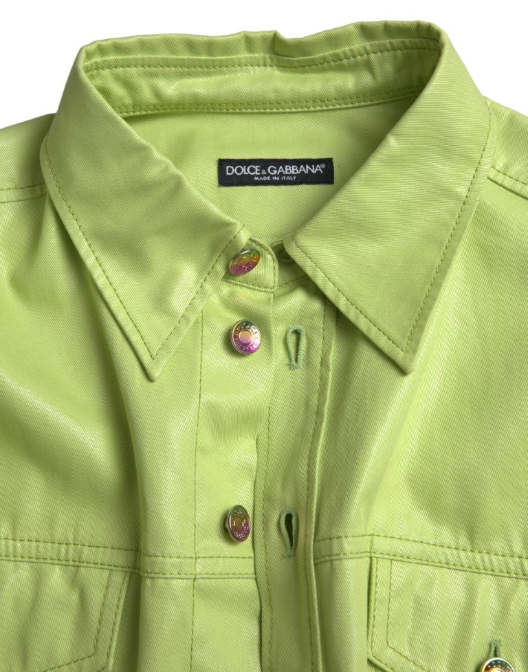 Chemise Dolce & Gabbana col boutonné verte