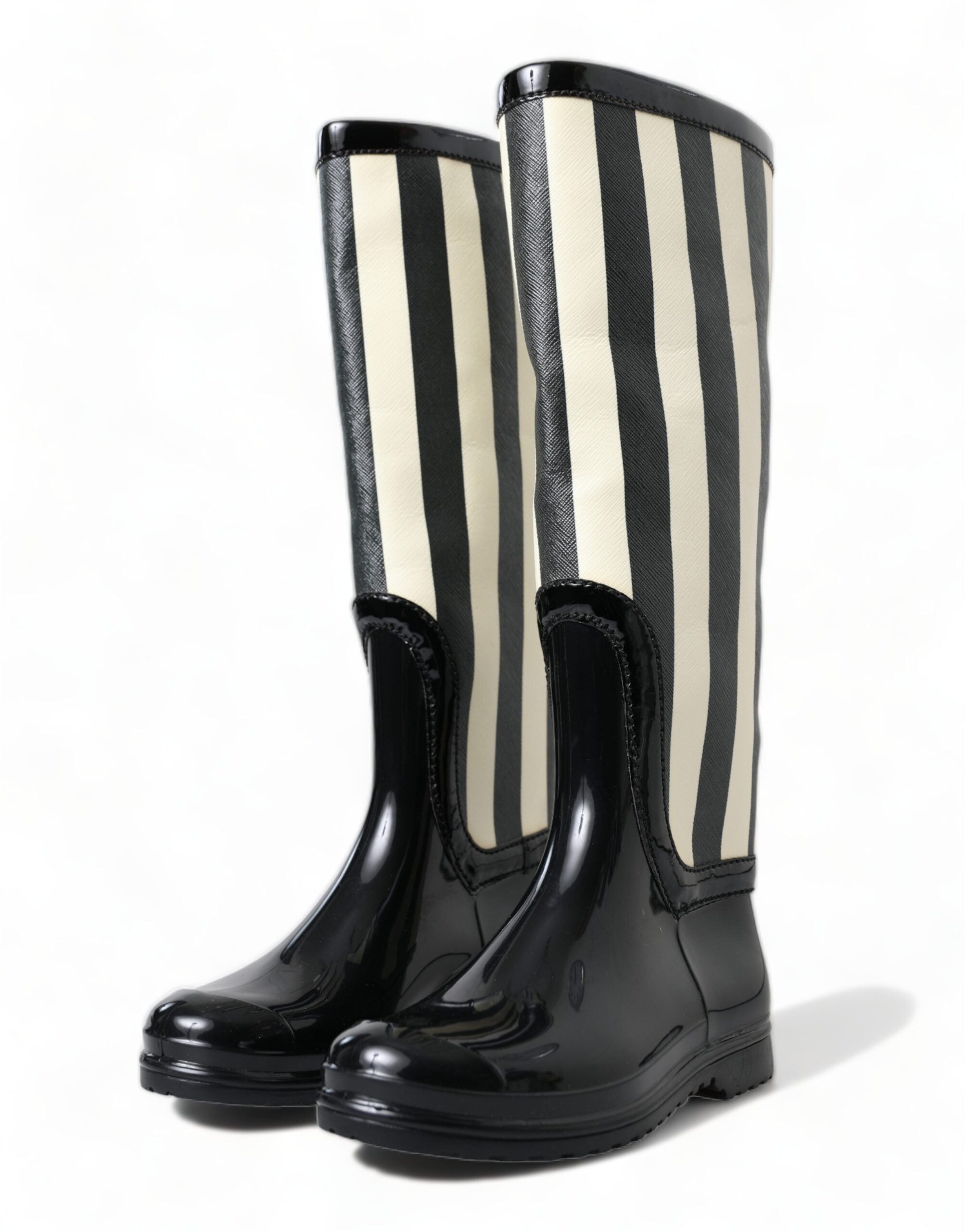 Bottines Dolce & Gabbana rayées noires et blanches