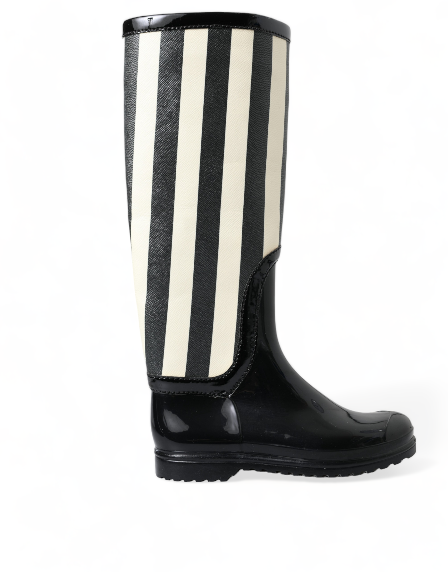 Bottines Dolce & Gabbana rayées noires et blanches