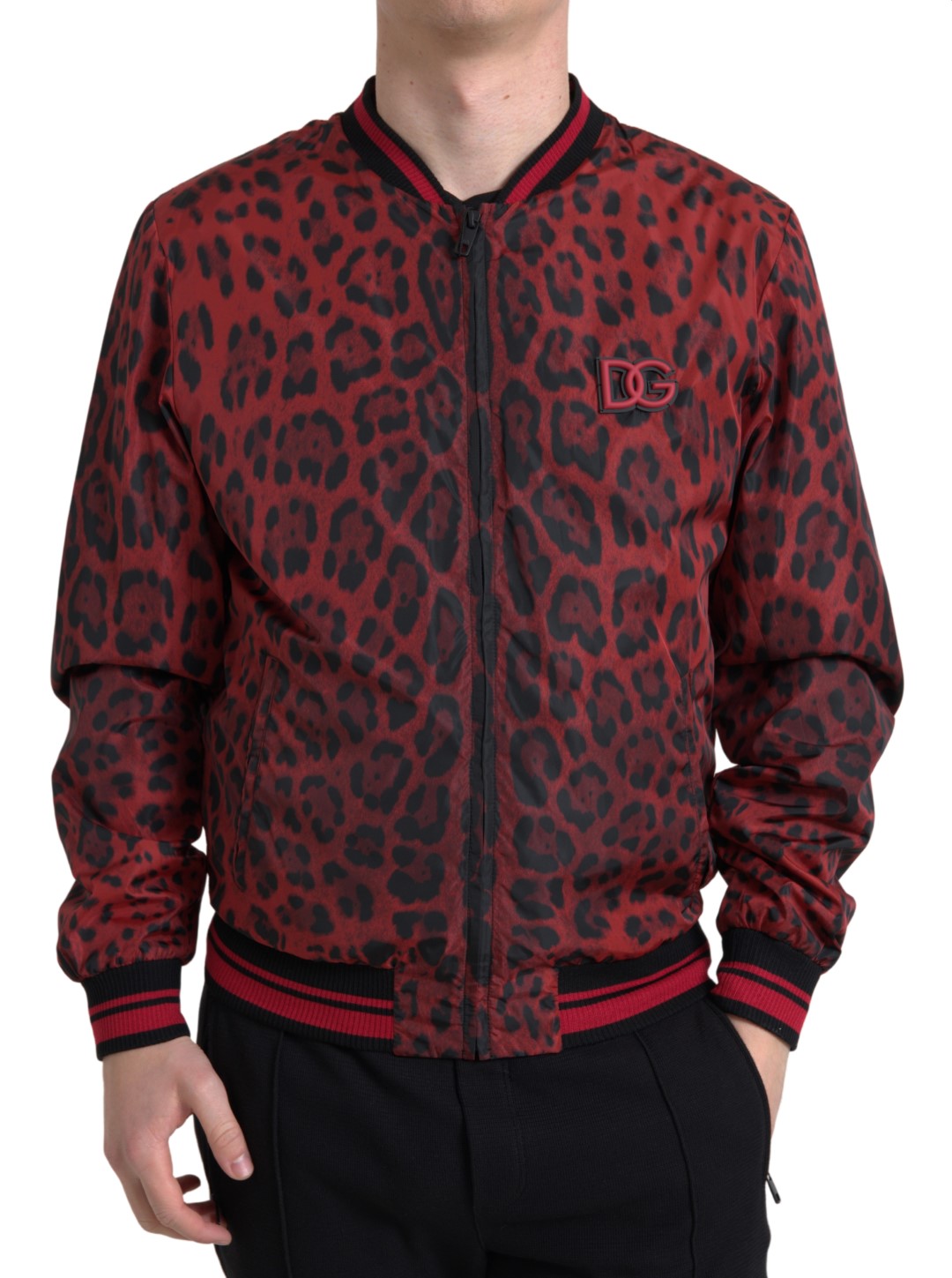 Veste DOLCE & GABBANA Bomber léopard rouge