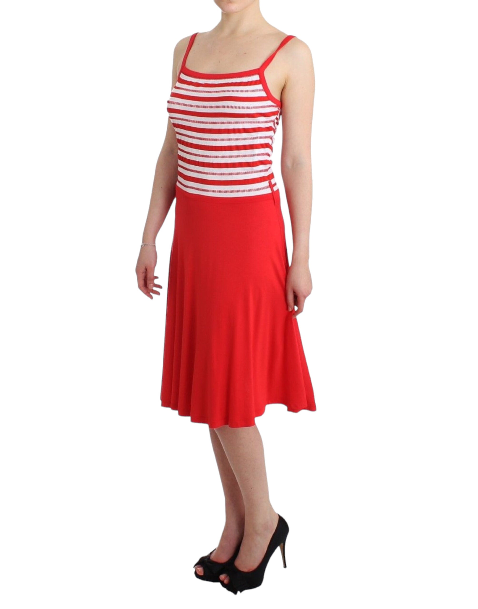 Robe Roccobarocco Jersey Line rayée rouges et blanches