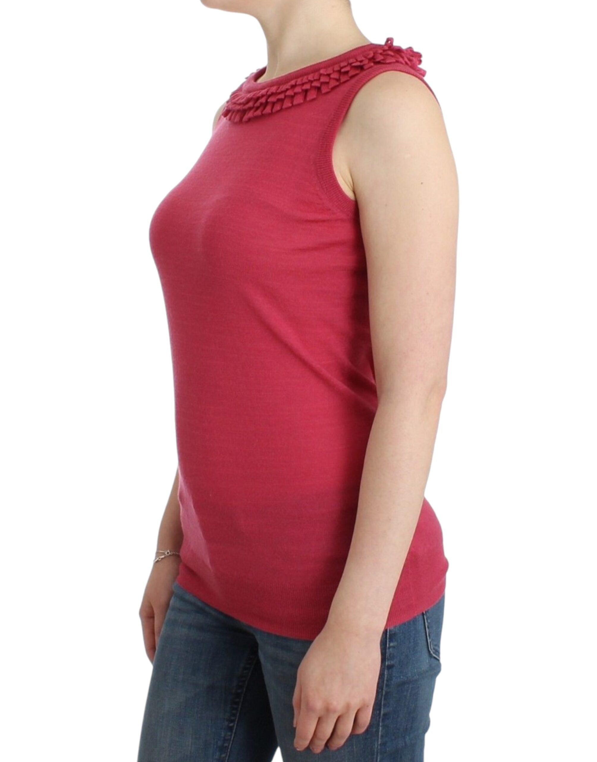 Top John Galliano sans manches rose