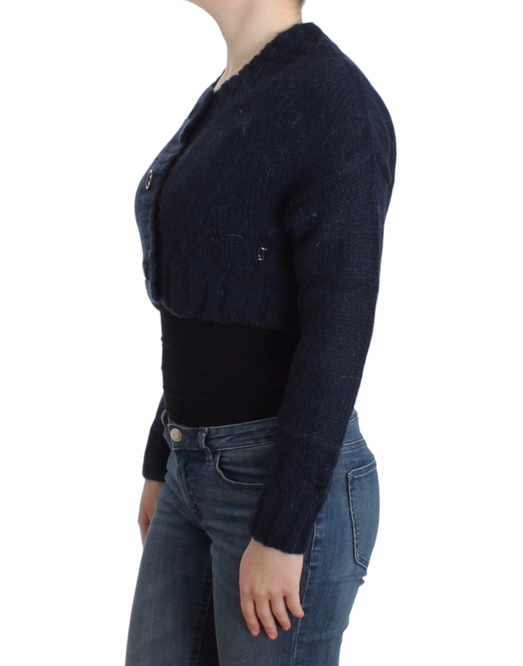 Cardigan John Galliano cropped bleu