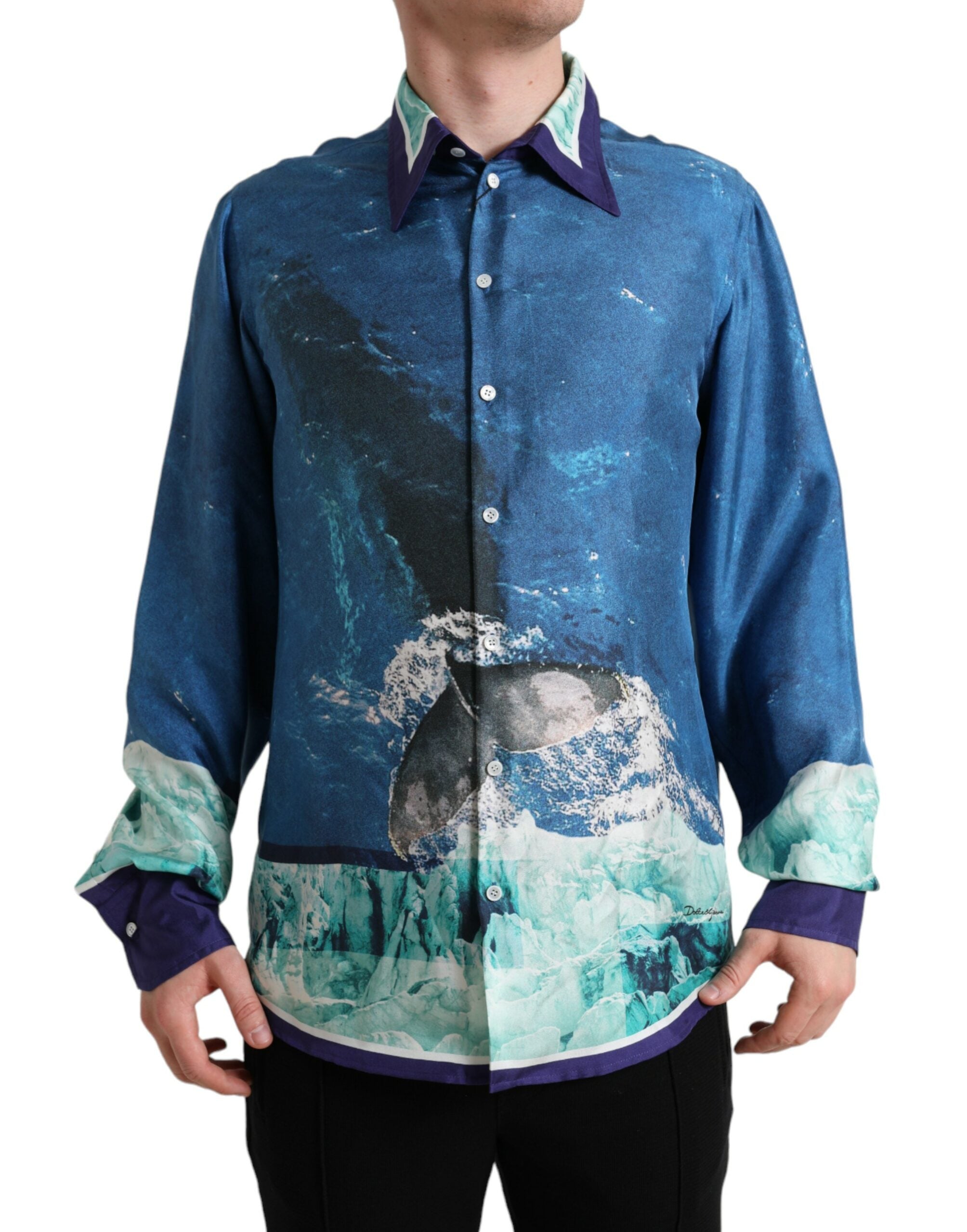 Chemise Dolce & Gabbana col boutonné bleue