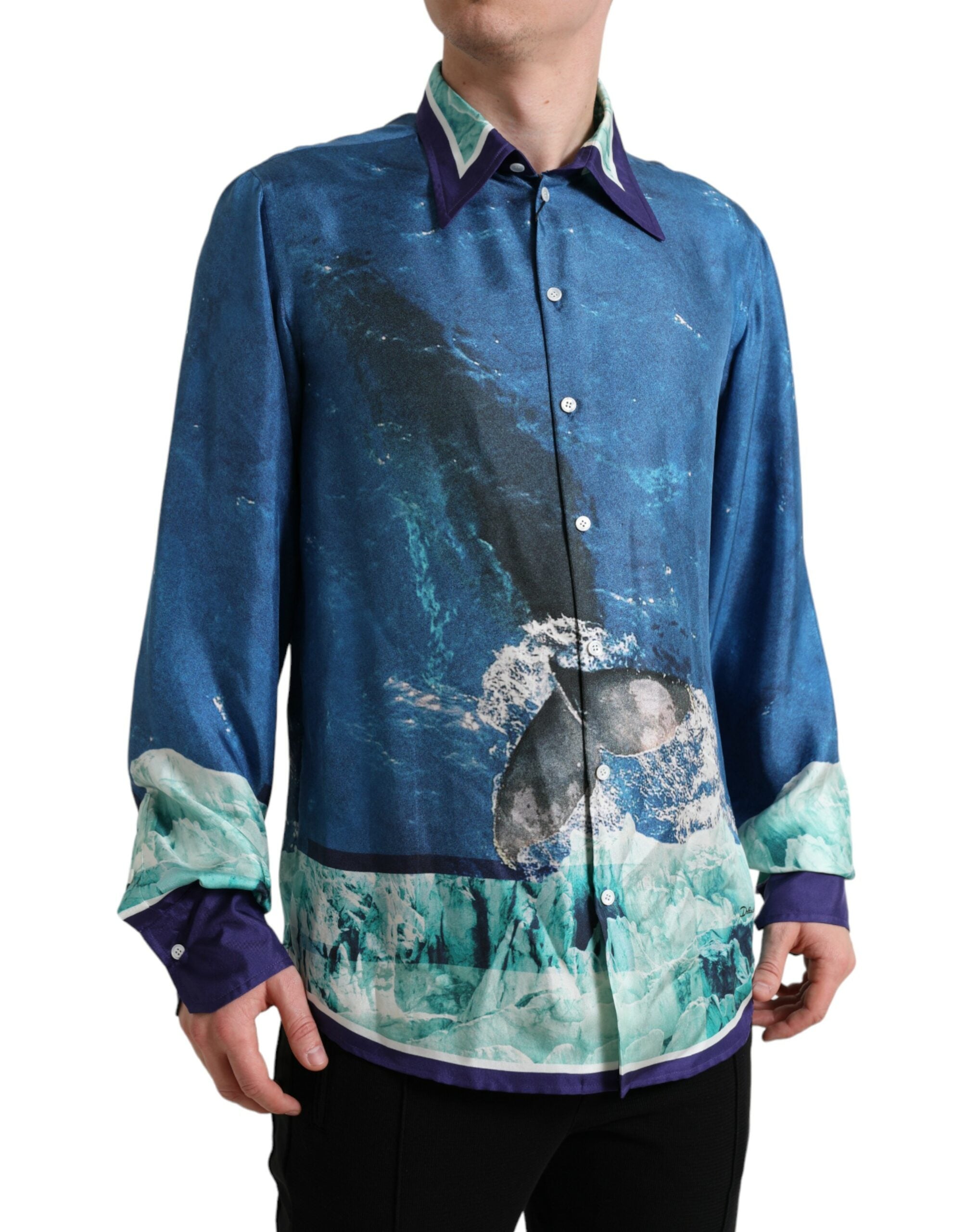Chemise Dolce & Gabbana col boutonné bleue