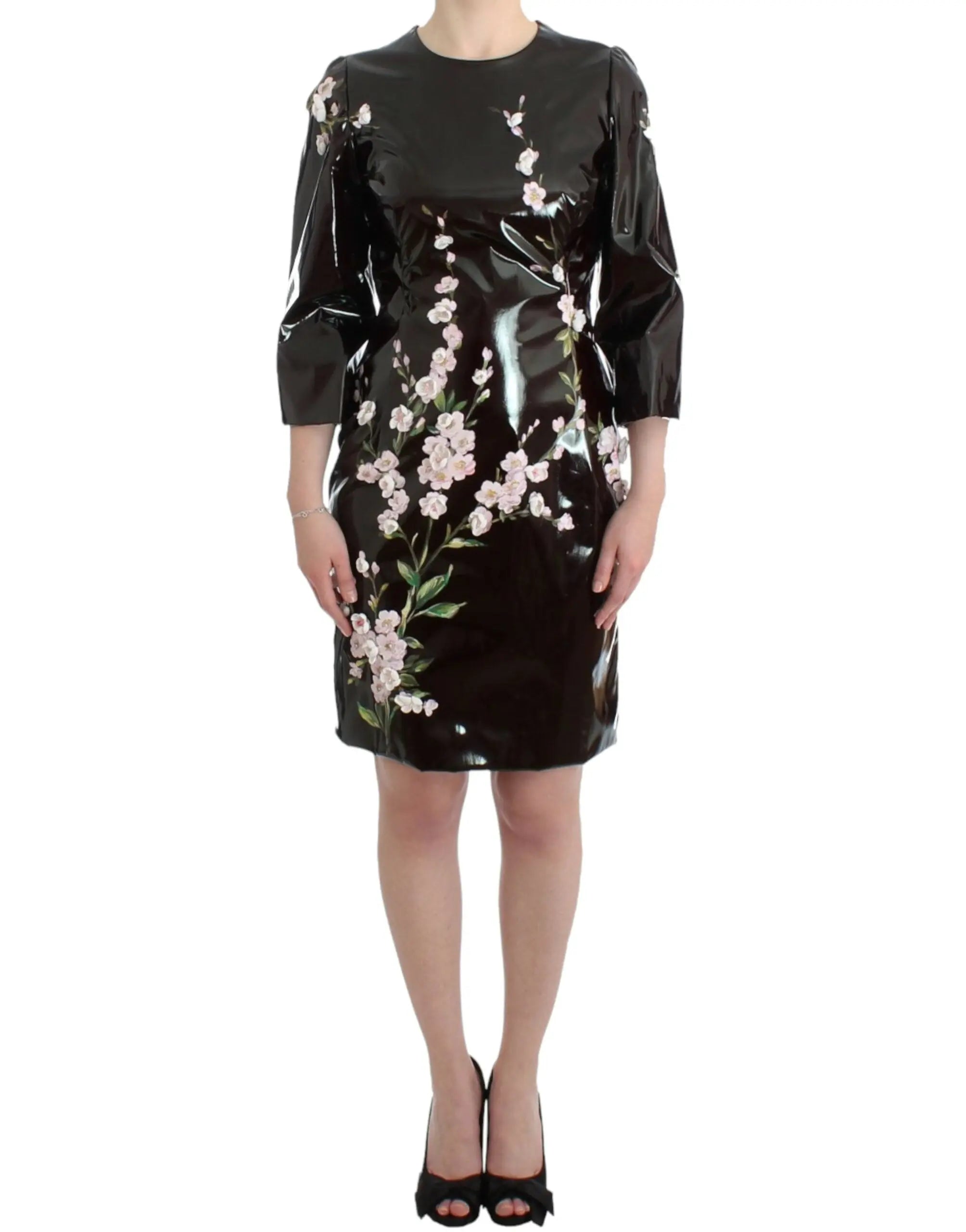 Robe Dolce & Gabbana à fleurs noire Dolce & Gabbana