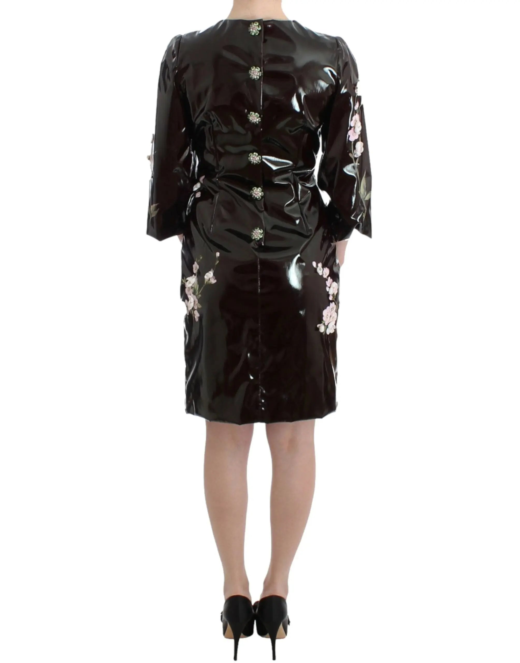 Robe Dolce & Gabbana à fleurs noire Dolce & Gabbana