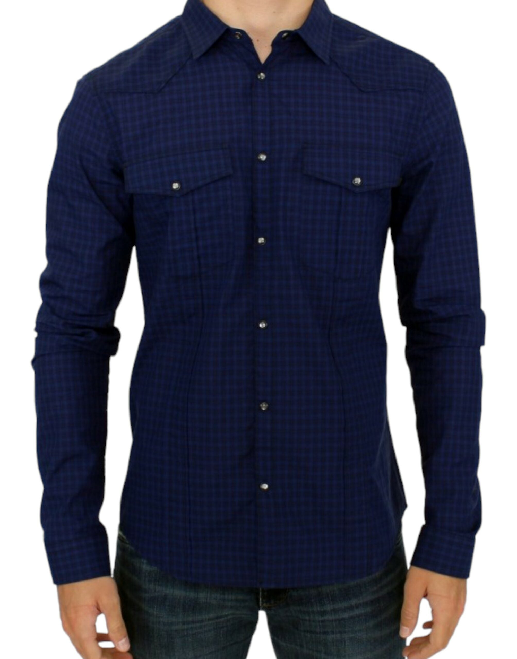 Chemise Costume National C’N’C bleue à carreaux