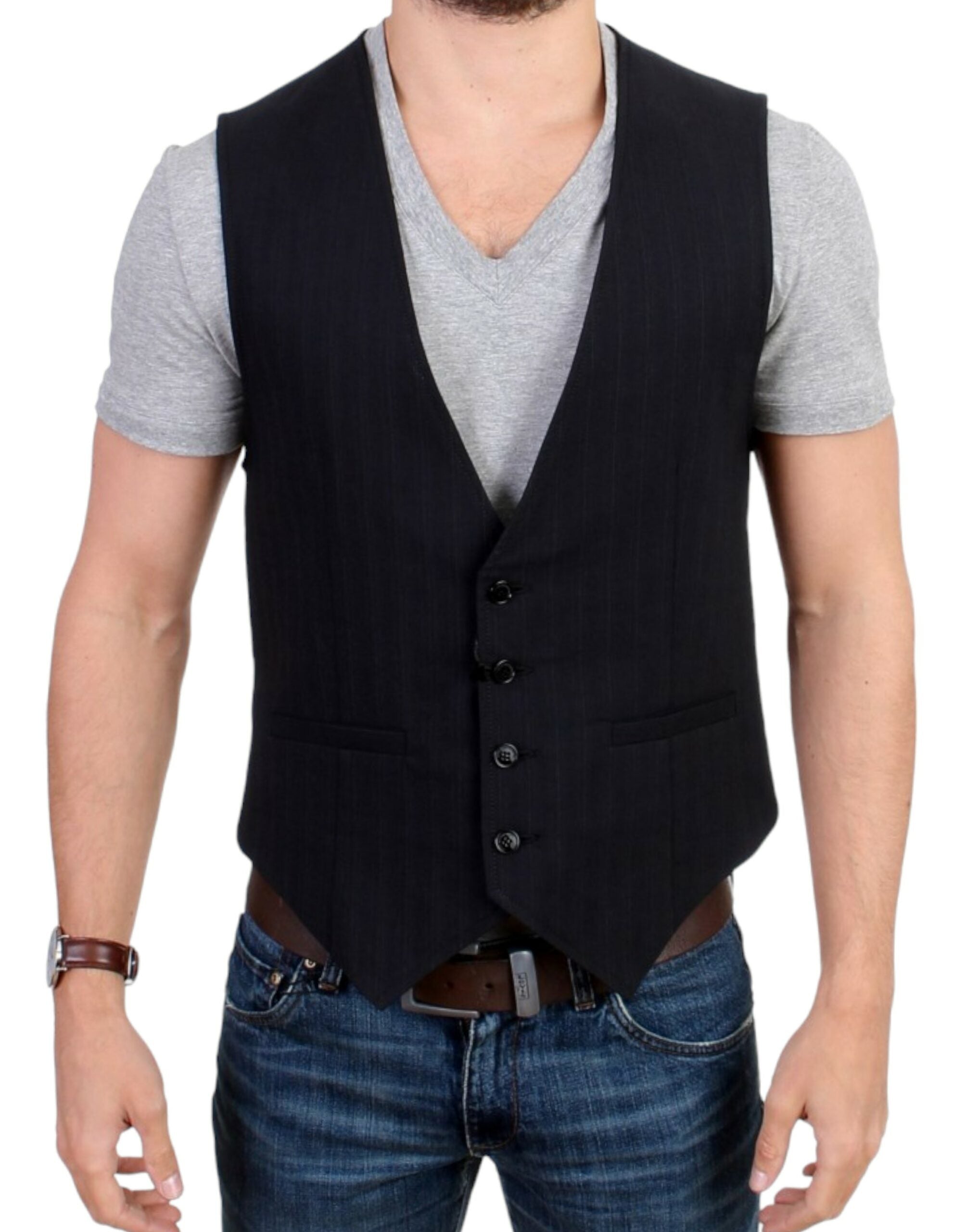 Gilet Costume National C’N’C rayé noir