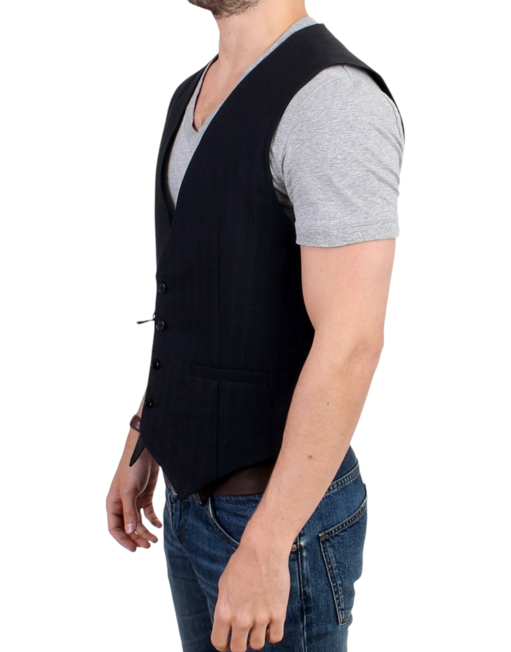 Gilet Costume National C’N’C rayé noir