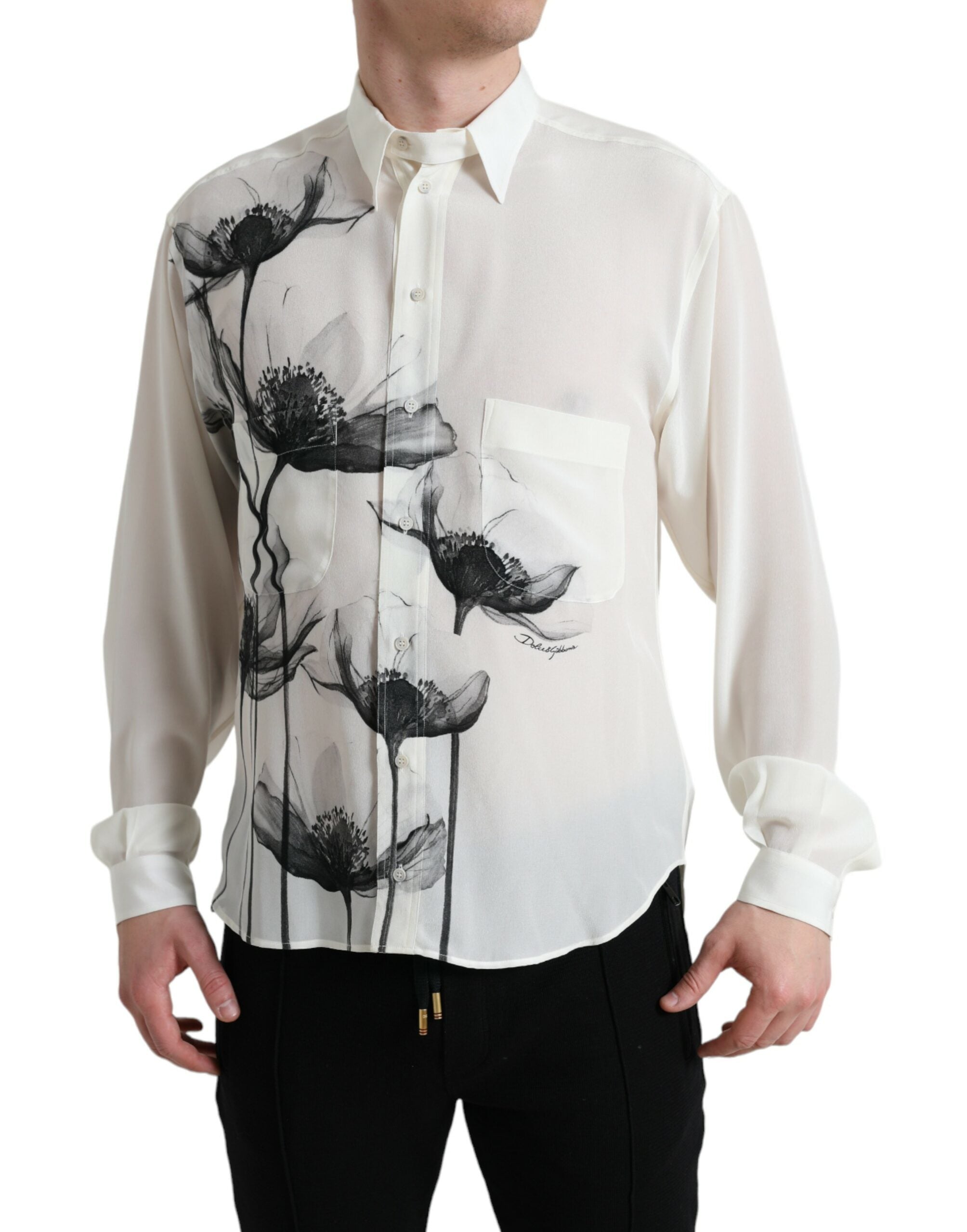 Chemise Dolce & Gabbana florale blanche