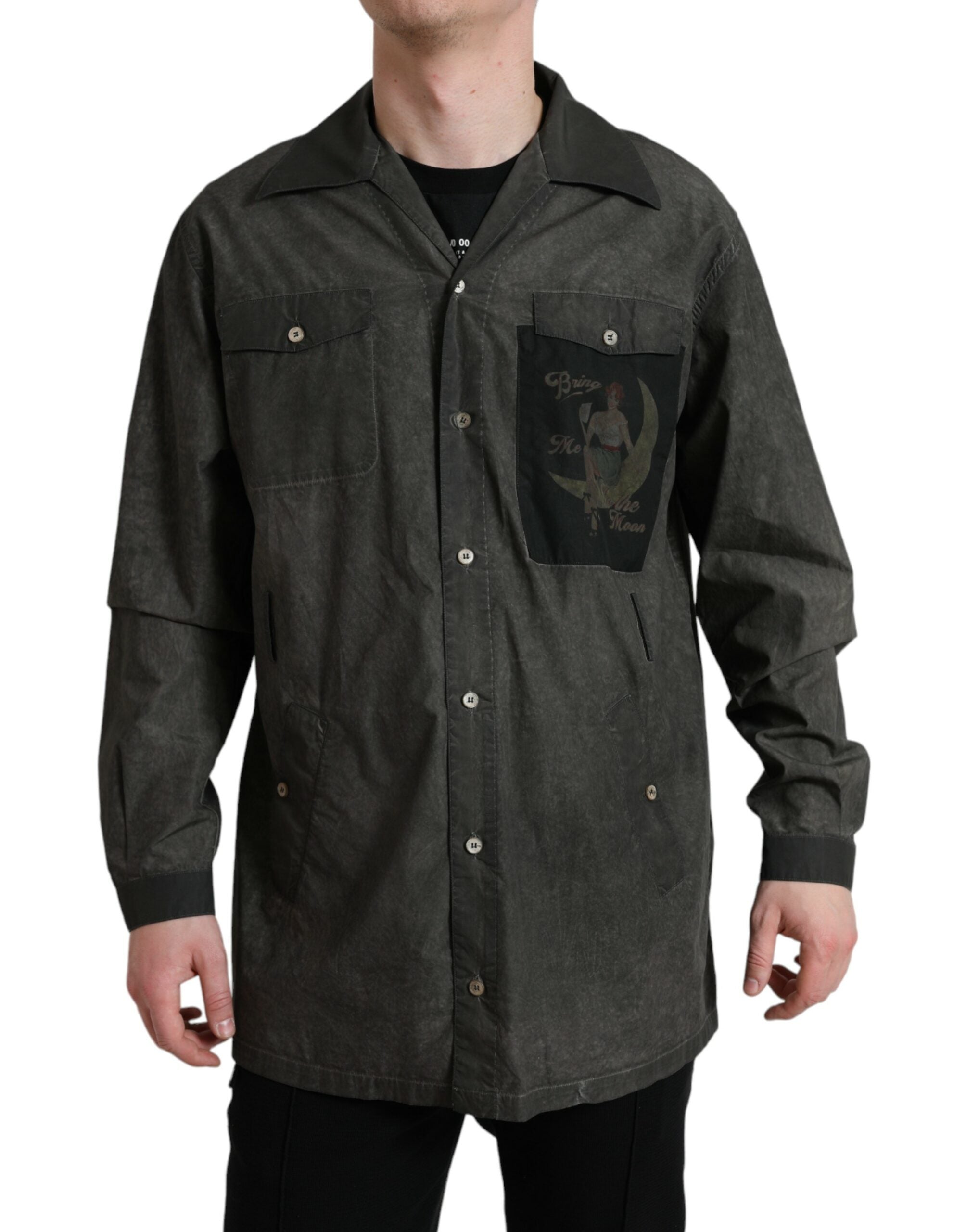 Chemise Dolce & Gabbana col classique gris foncé