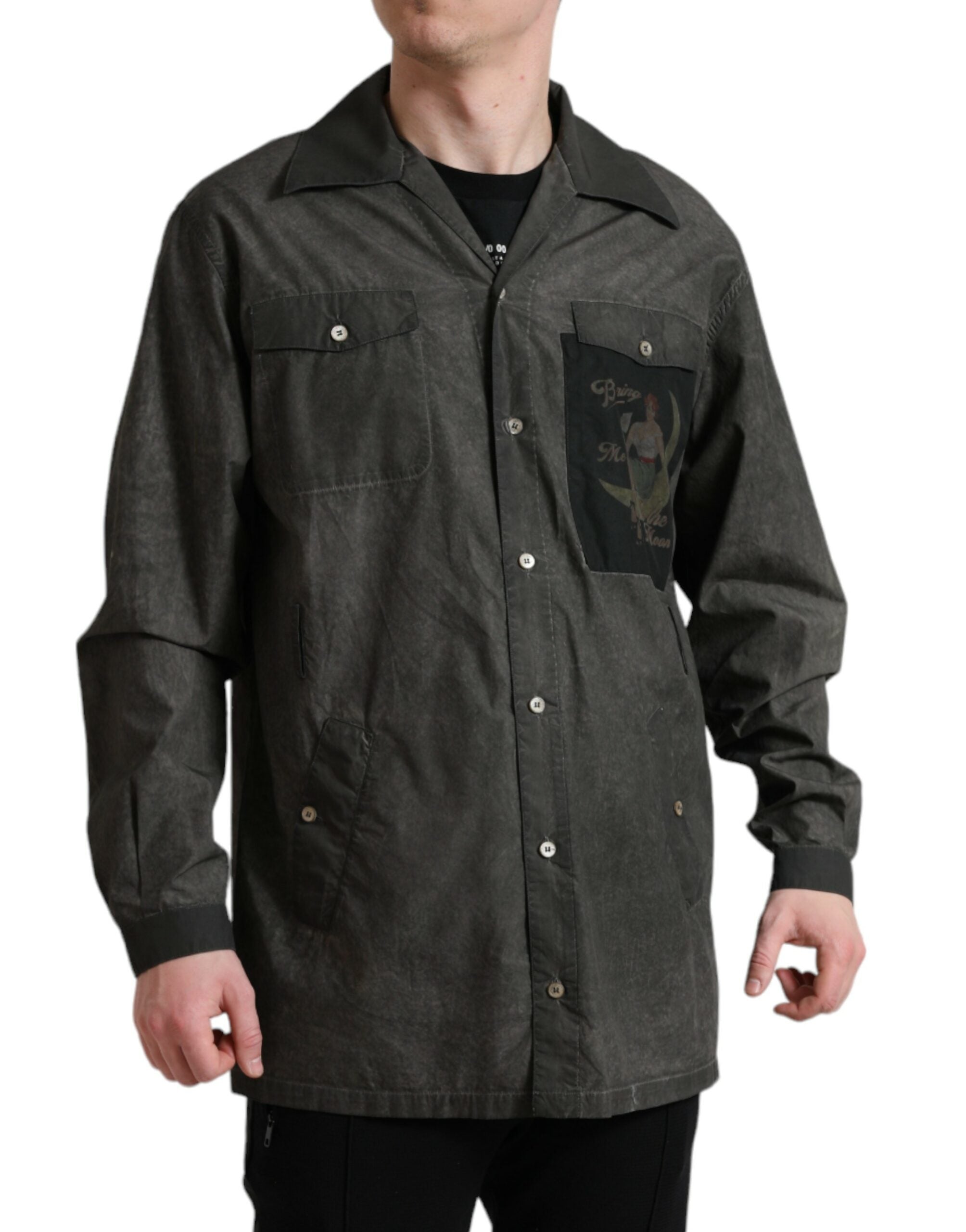Chemise Dolce & Gabbana col classique gris foncé