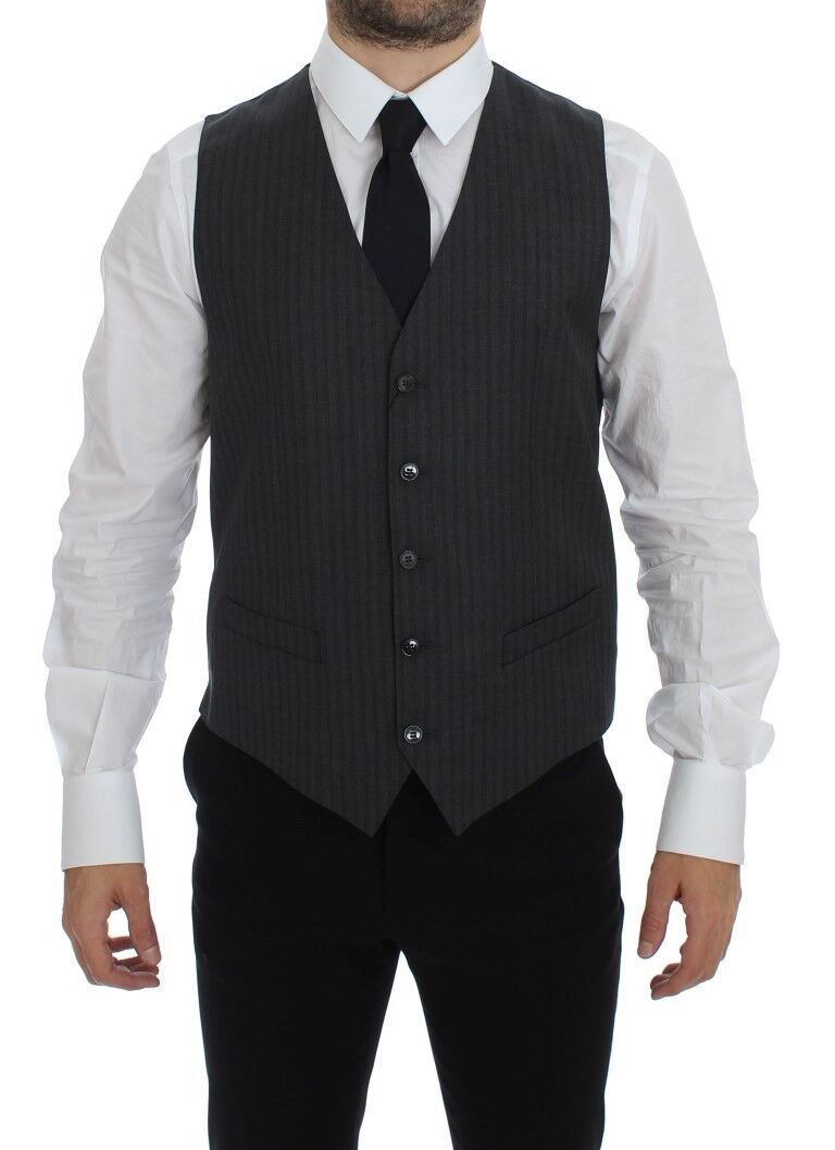 Veste Dolce & Gabbana Single breasted noire rayée