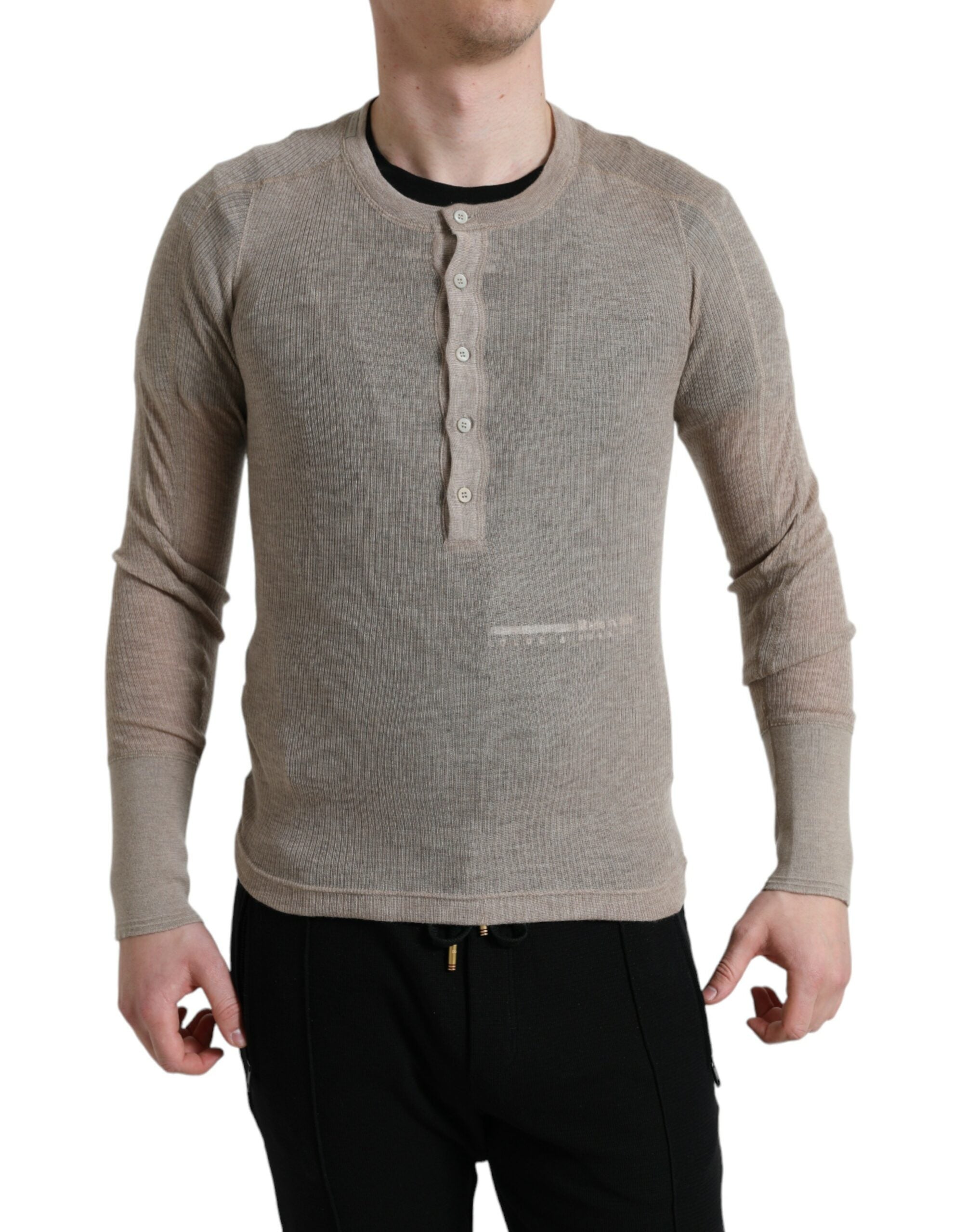 Pull Dolce & Gabbana Henley beige