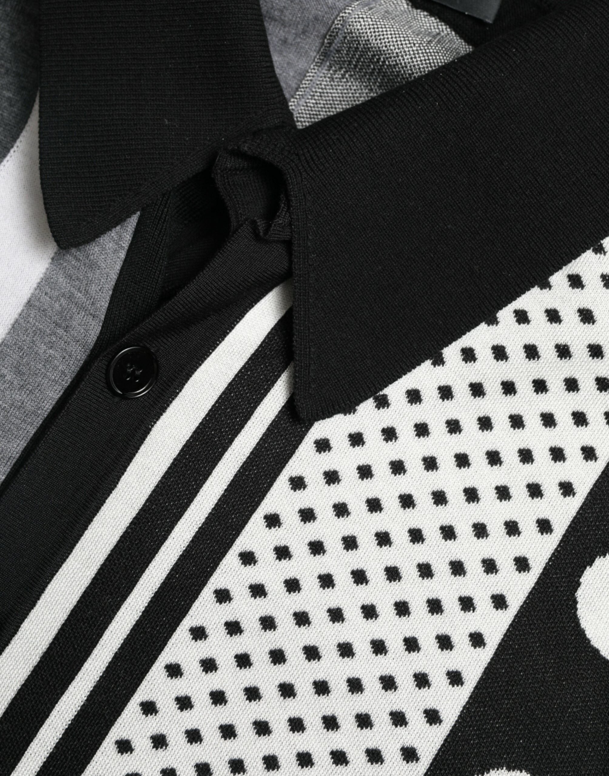 Cardigan Dolce & Gabbana collared noir, blanc et gris