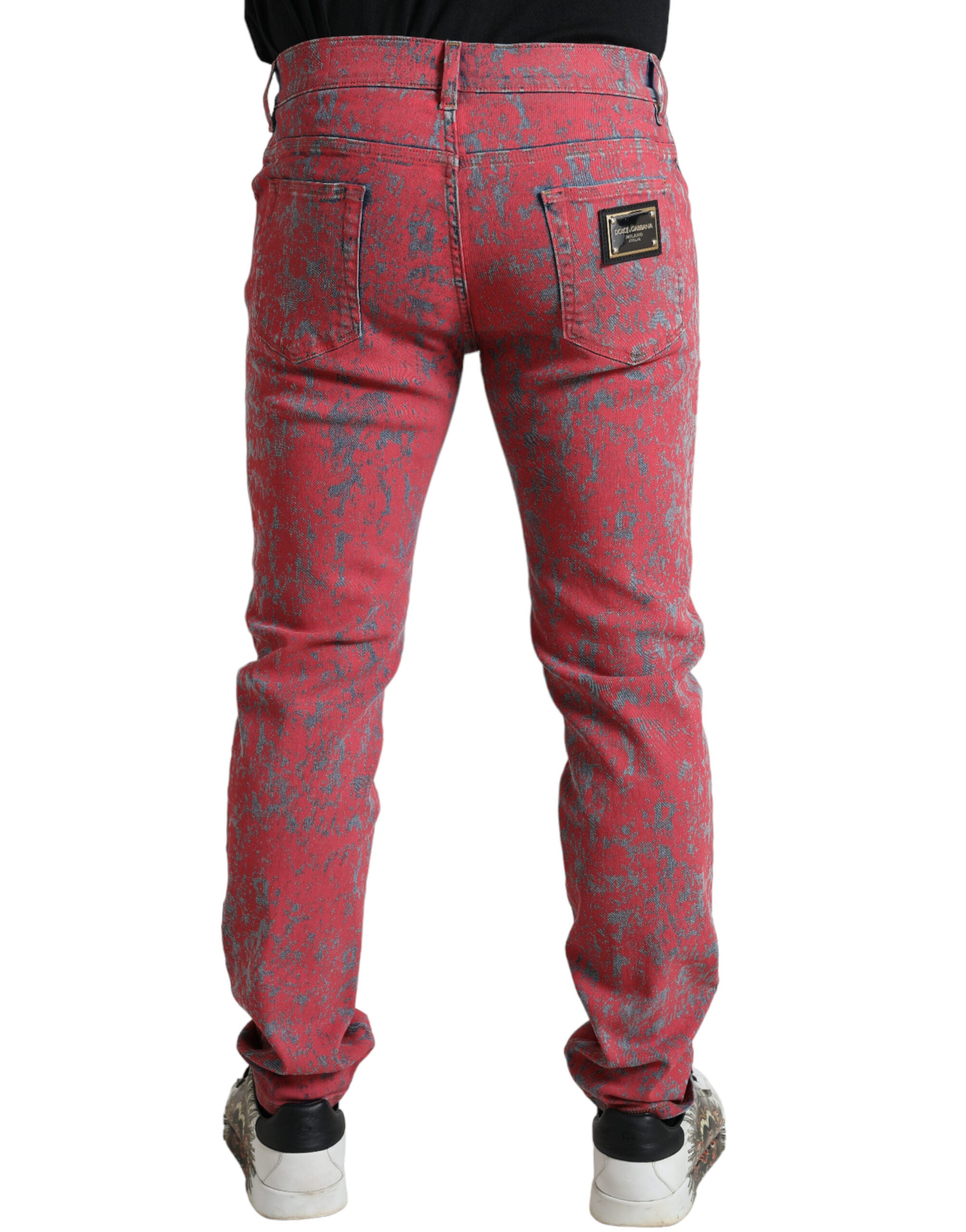 Jean Dolce & Gabbana rouge tie-dye