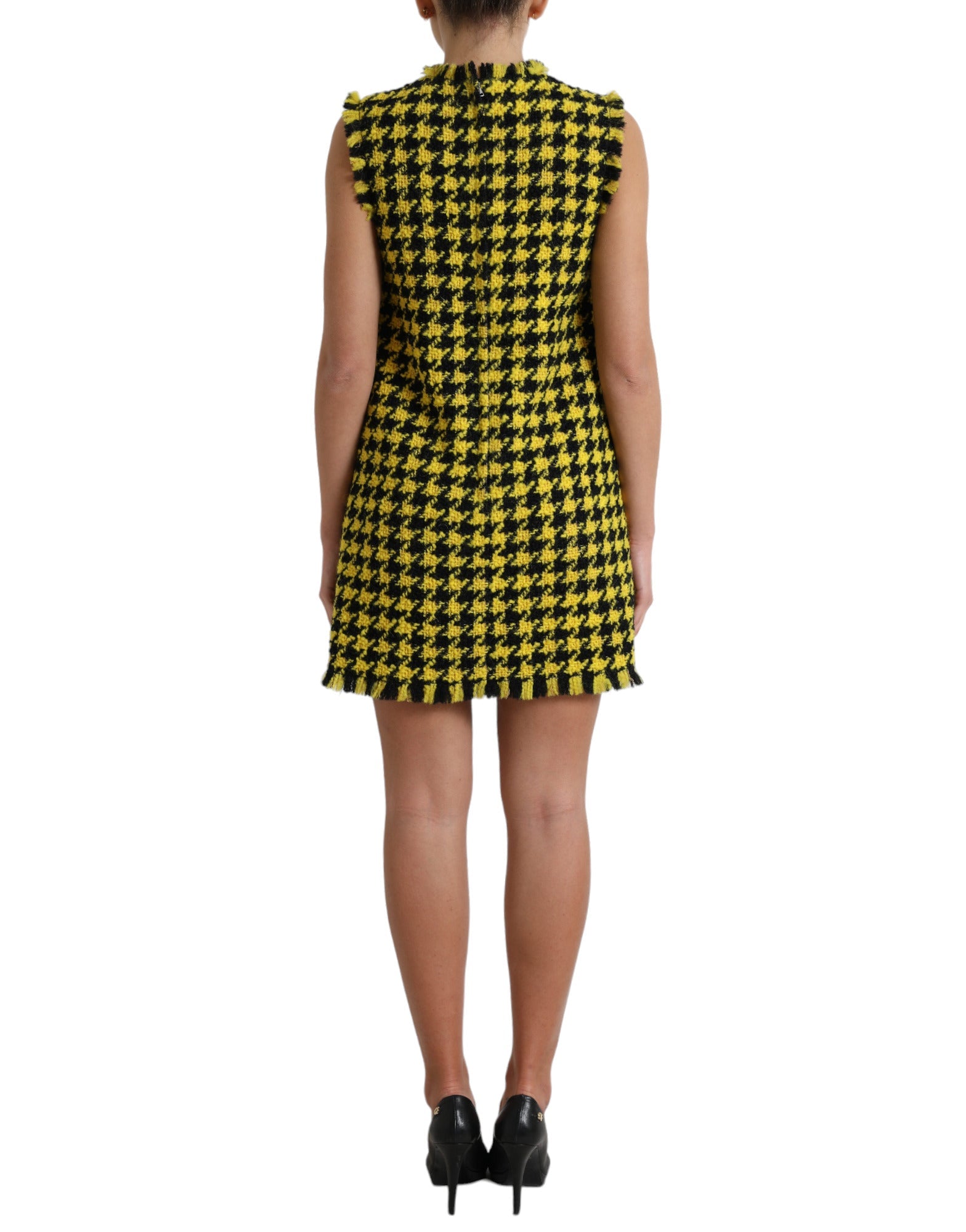 Robe Dolce & Gabbana houndstooth jaune Dolce & Gabbana