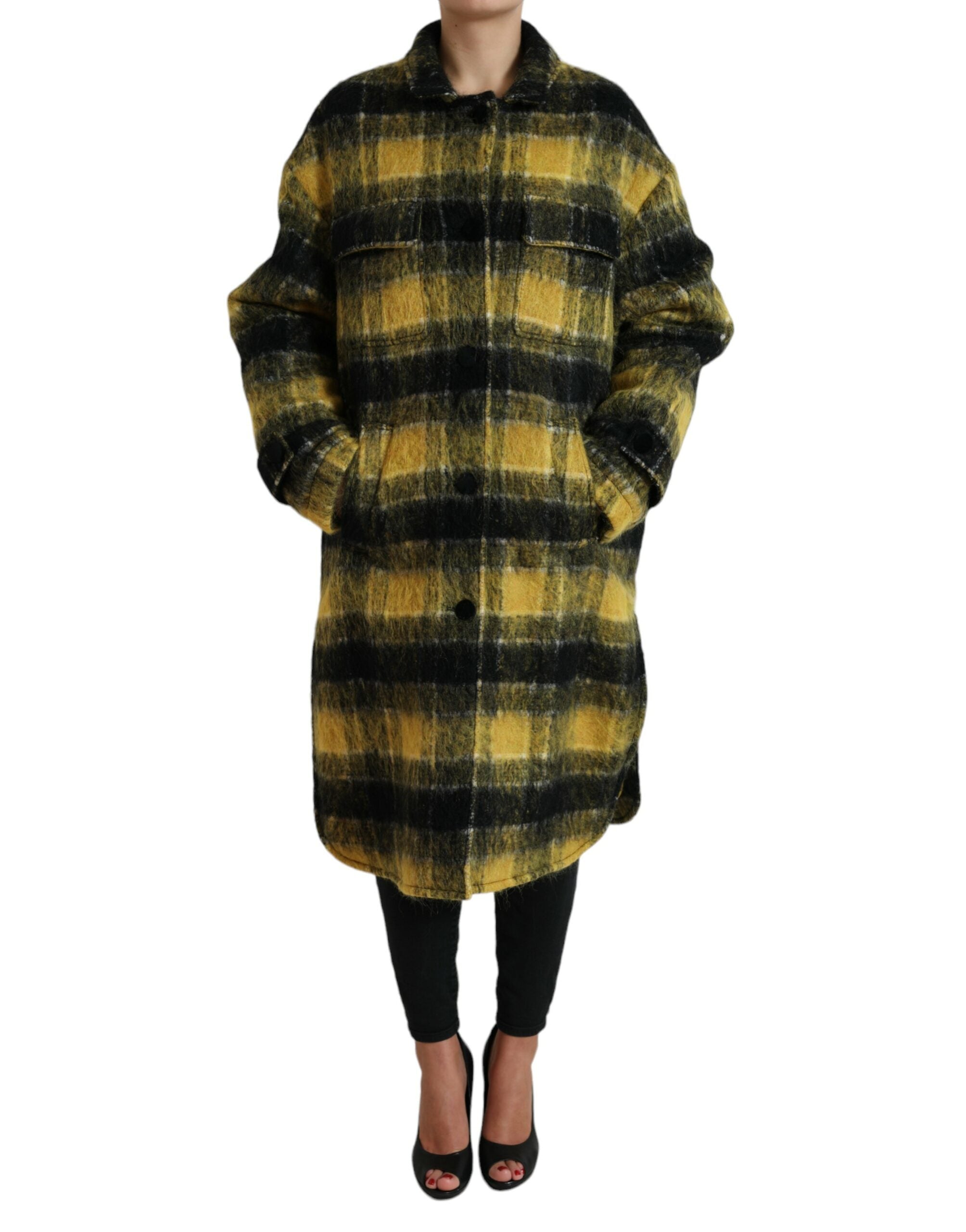 Manteau Dolce & Gabbana à carreaux jaune