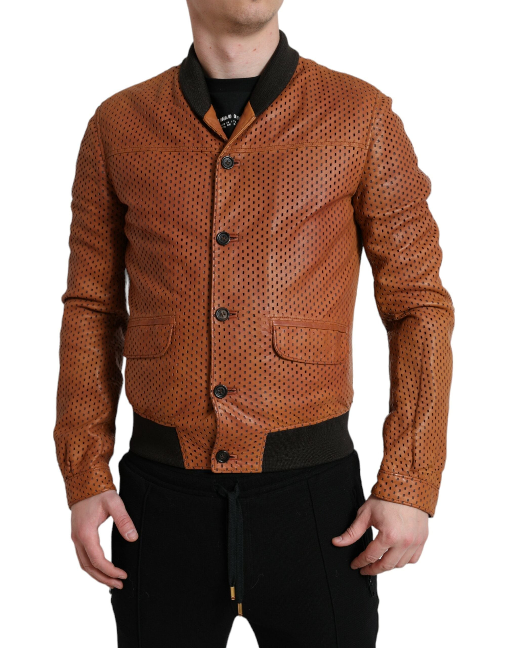 Veste perforée Dolce & Gabbana brune