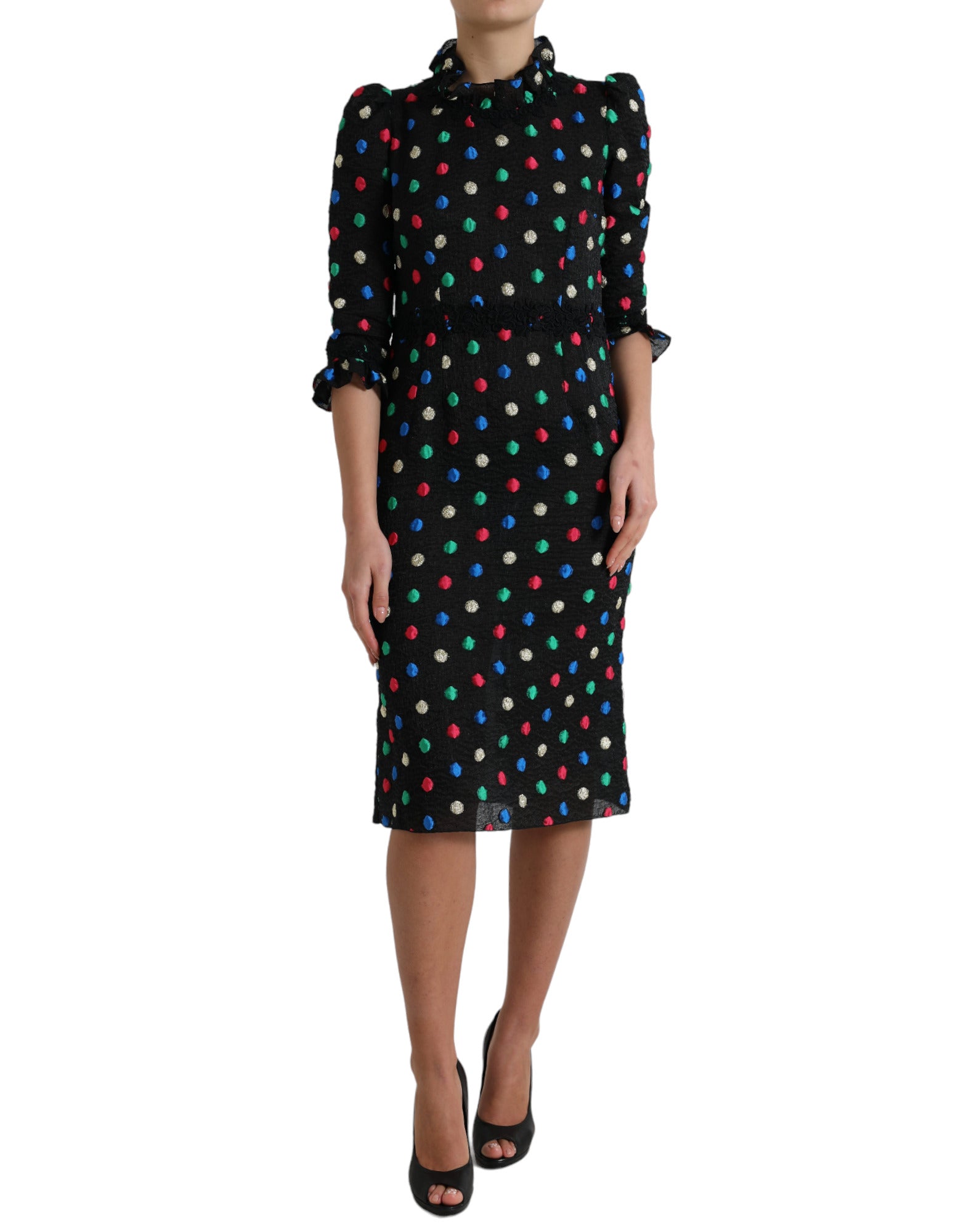 Robe DOLCE & GABBANA Midi noire à pois