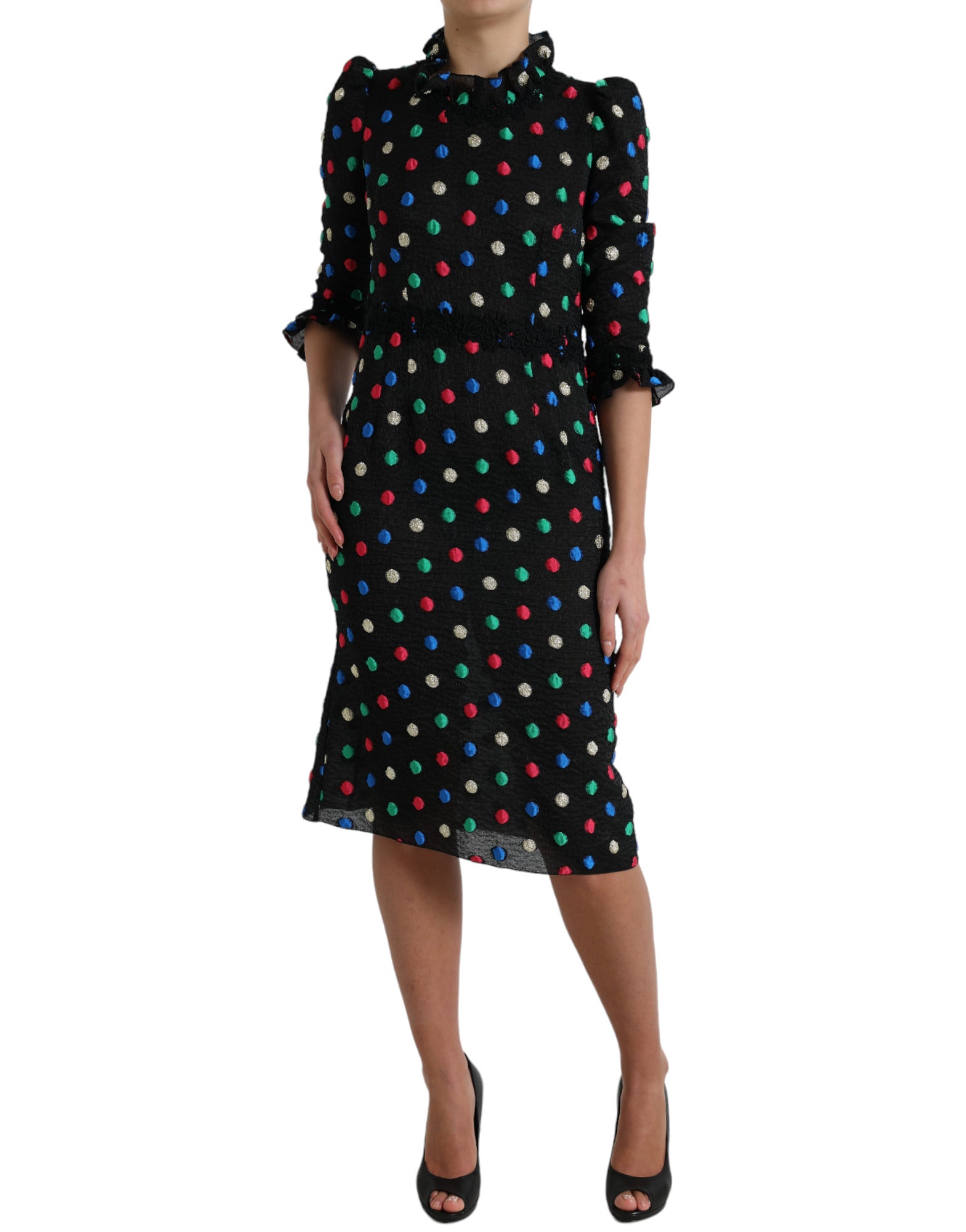 Robe DOLCE & GABBANA Midi noire à pois