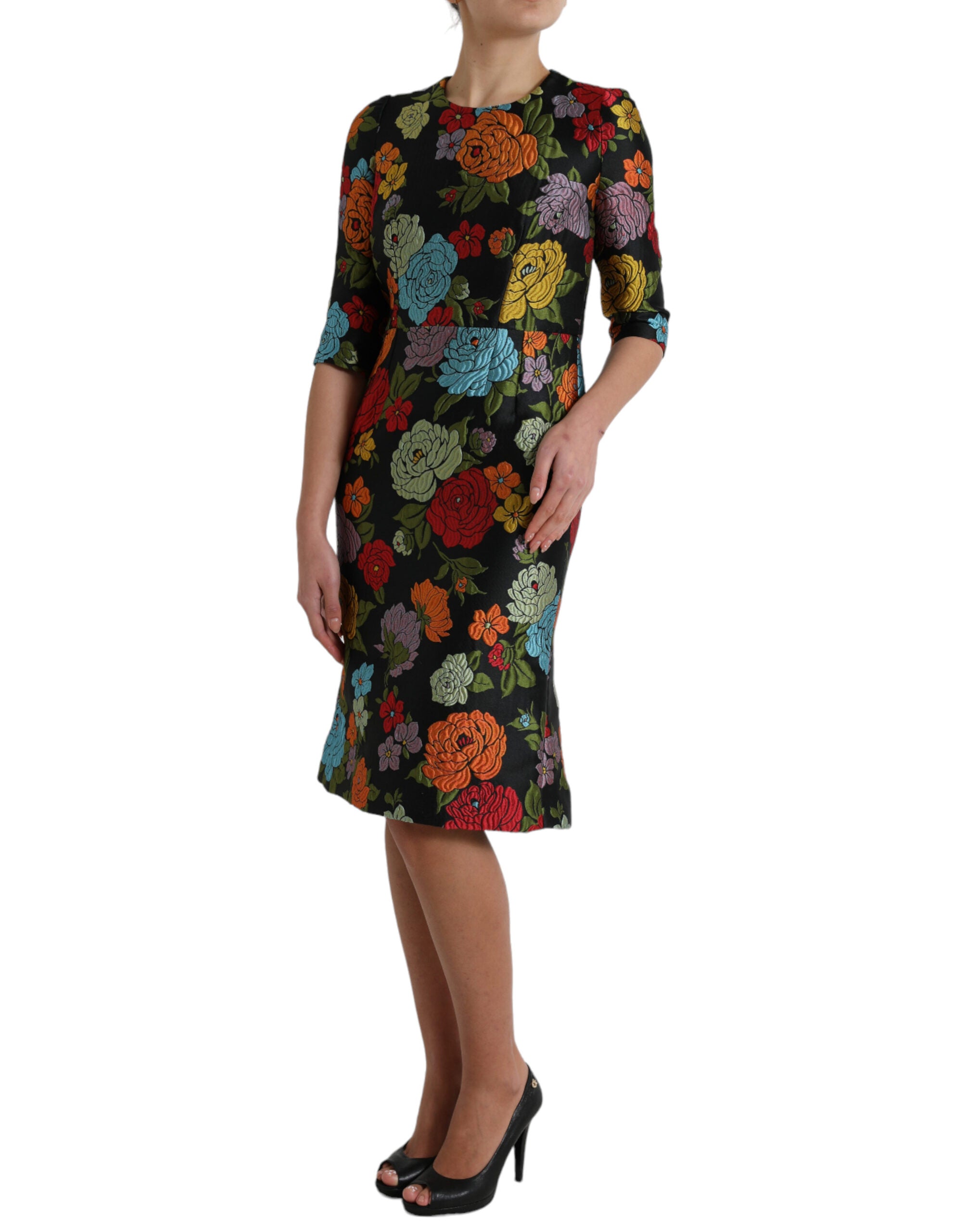 Robe Dolce & Gabbana à fleurs noires