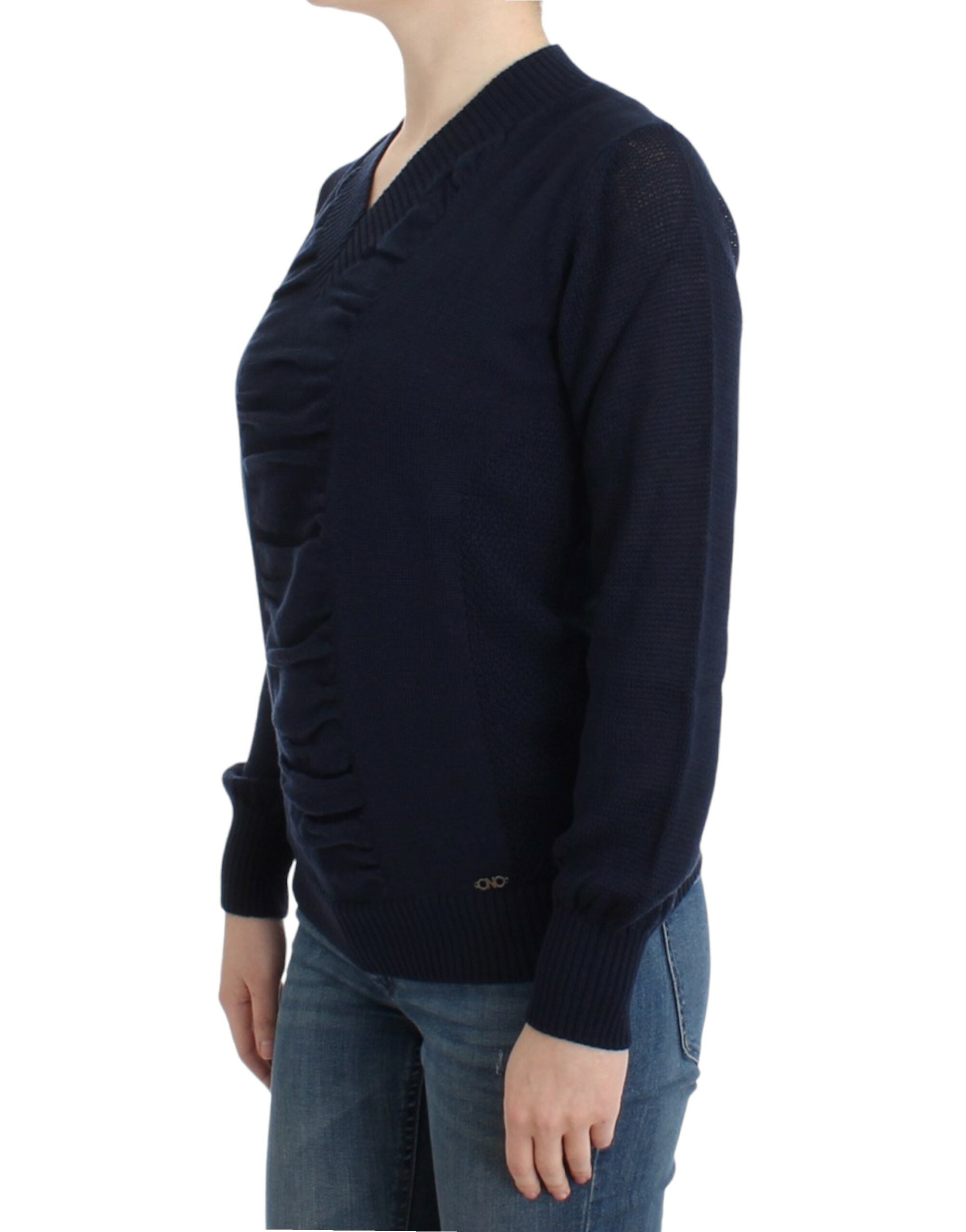 Pull C’N’C V-neck bleu foncé