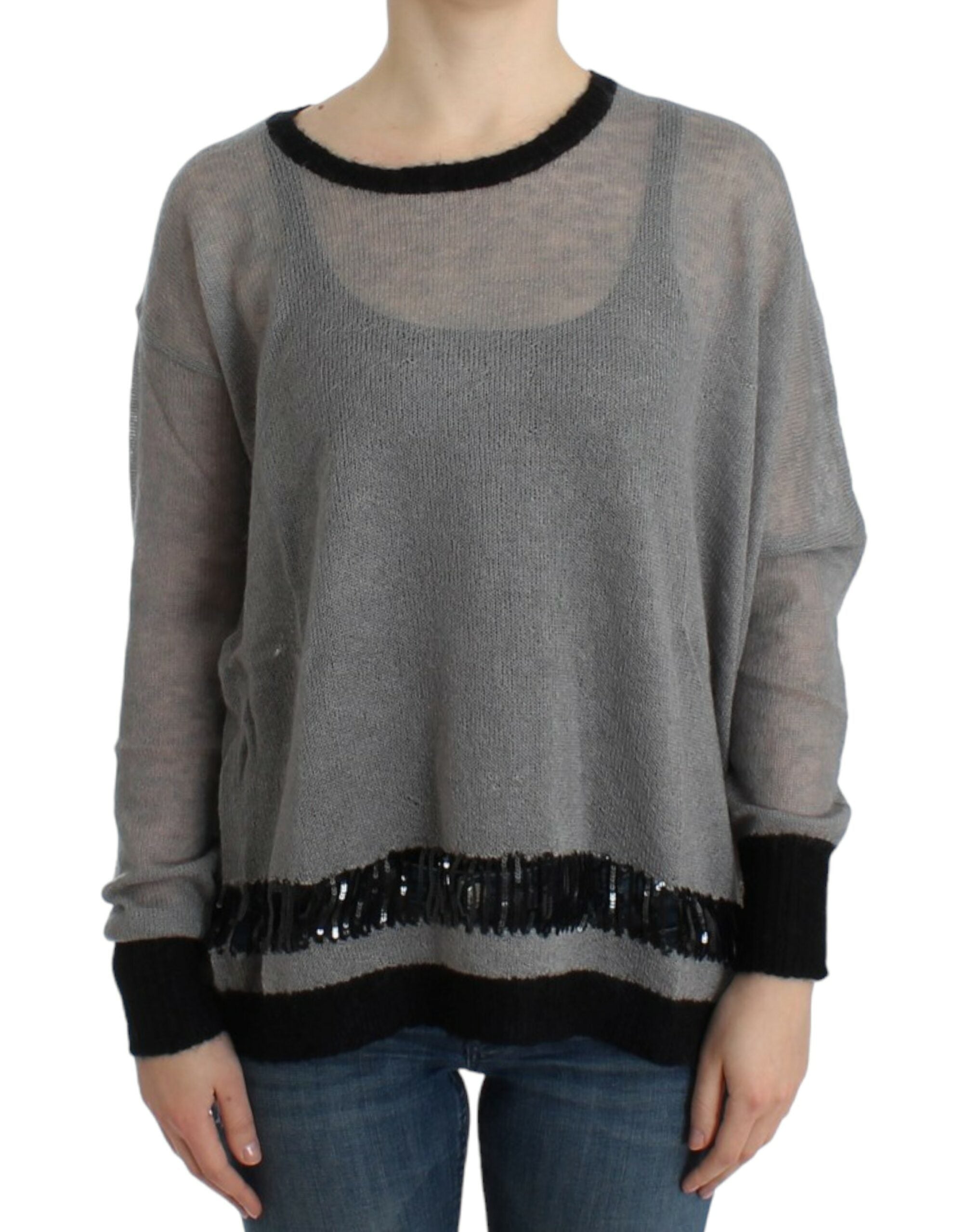 Pull C’n’c Embellished asymétrique gris