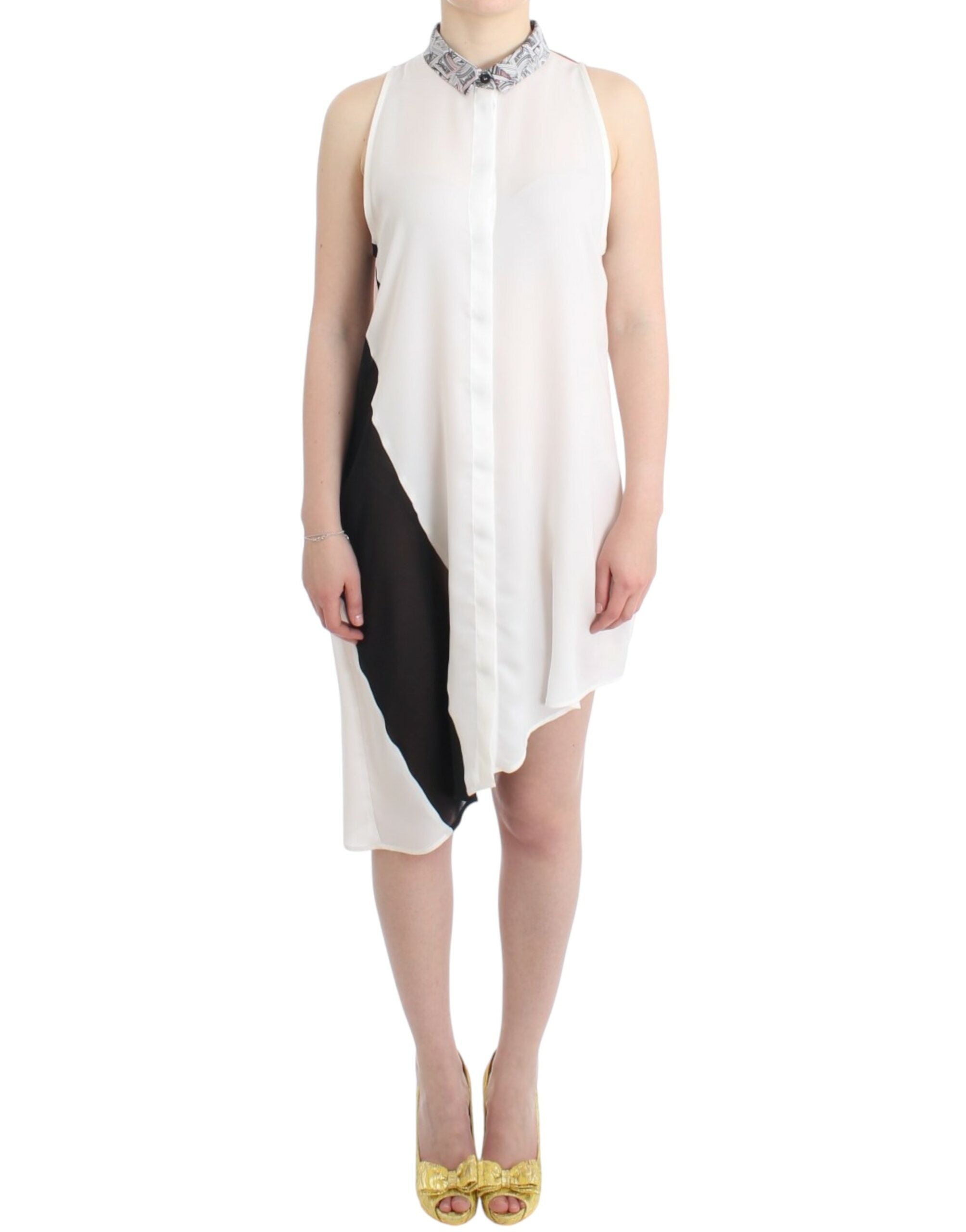 Robe-chemise Costume National asymétrique blanche