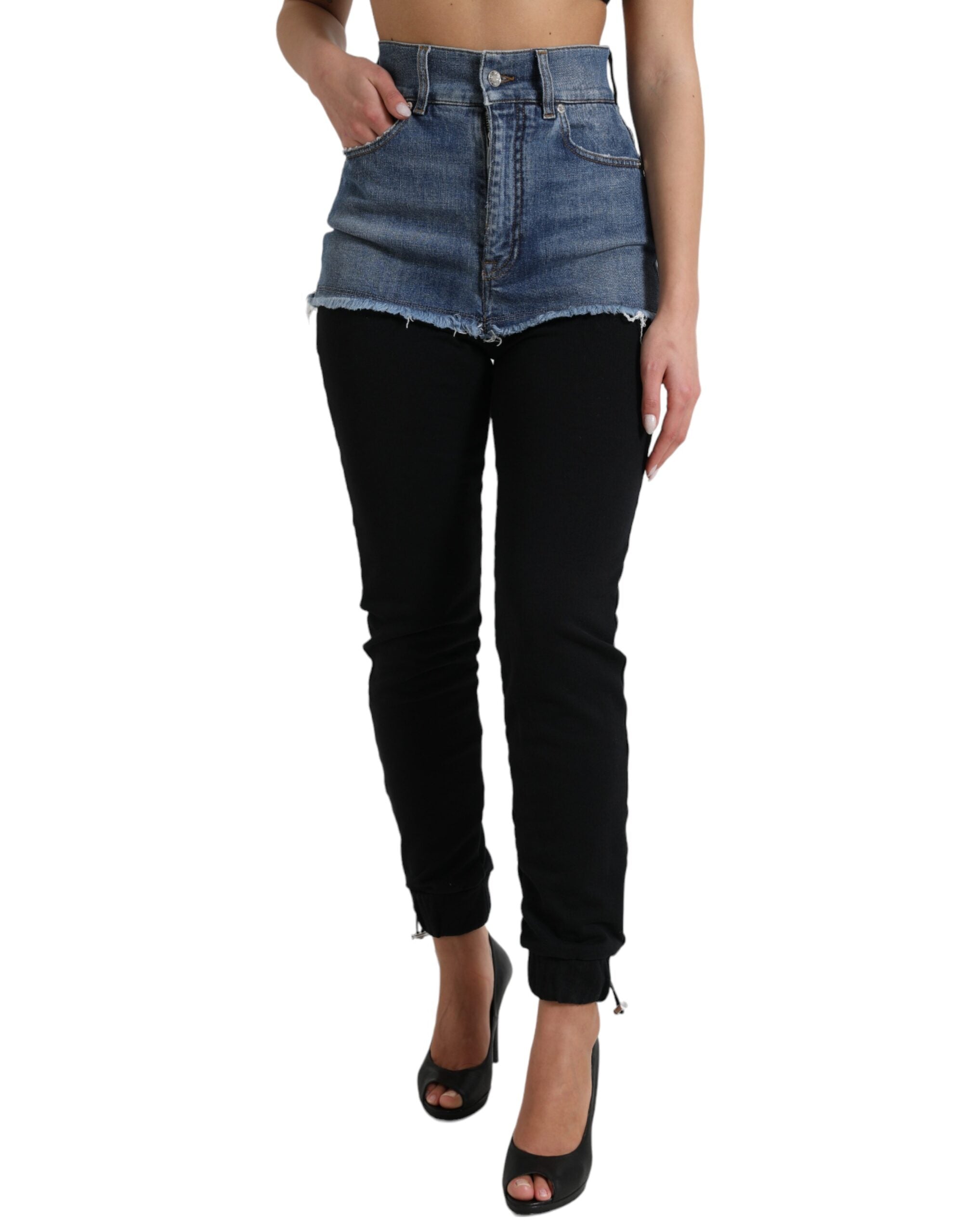 Pantalons Dolce & Gabbana taille haute noirs et bleus
