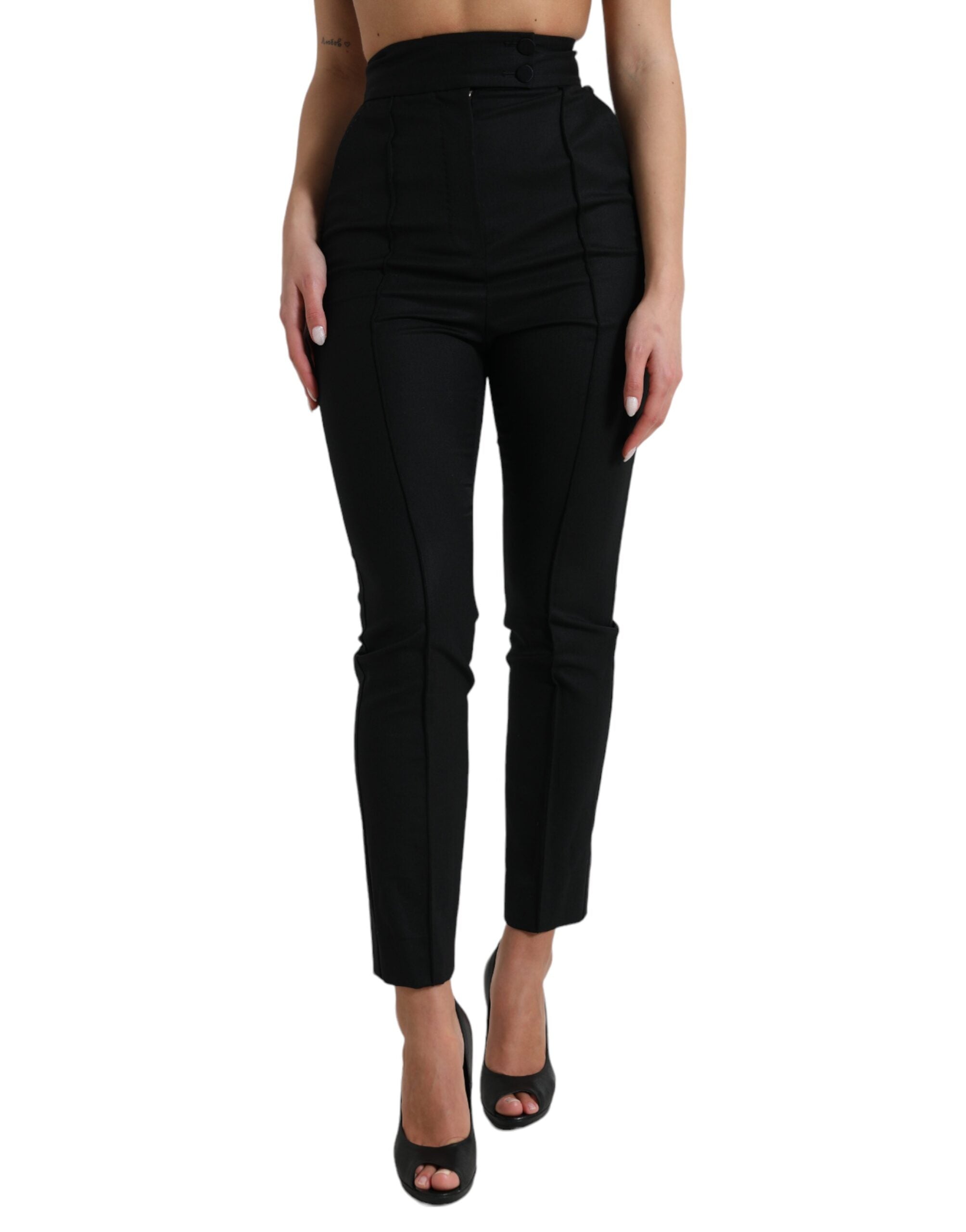 Pantalon Dolce & Gabbana taille haute noir