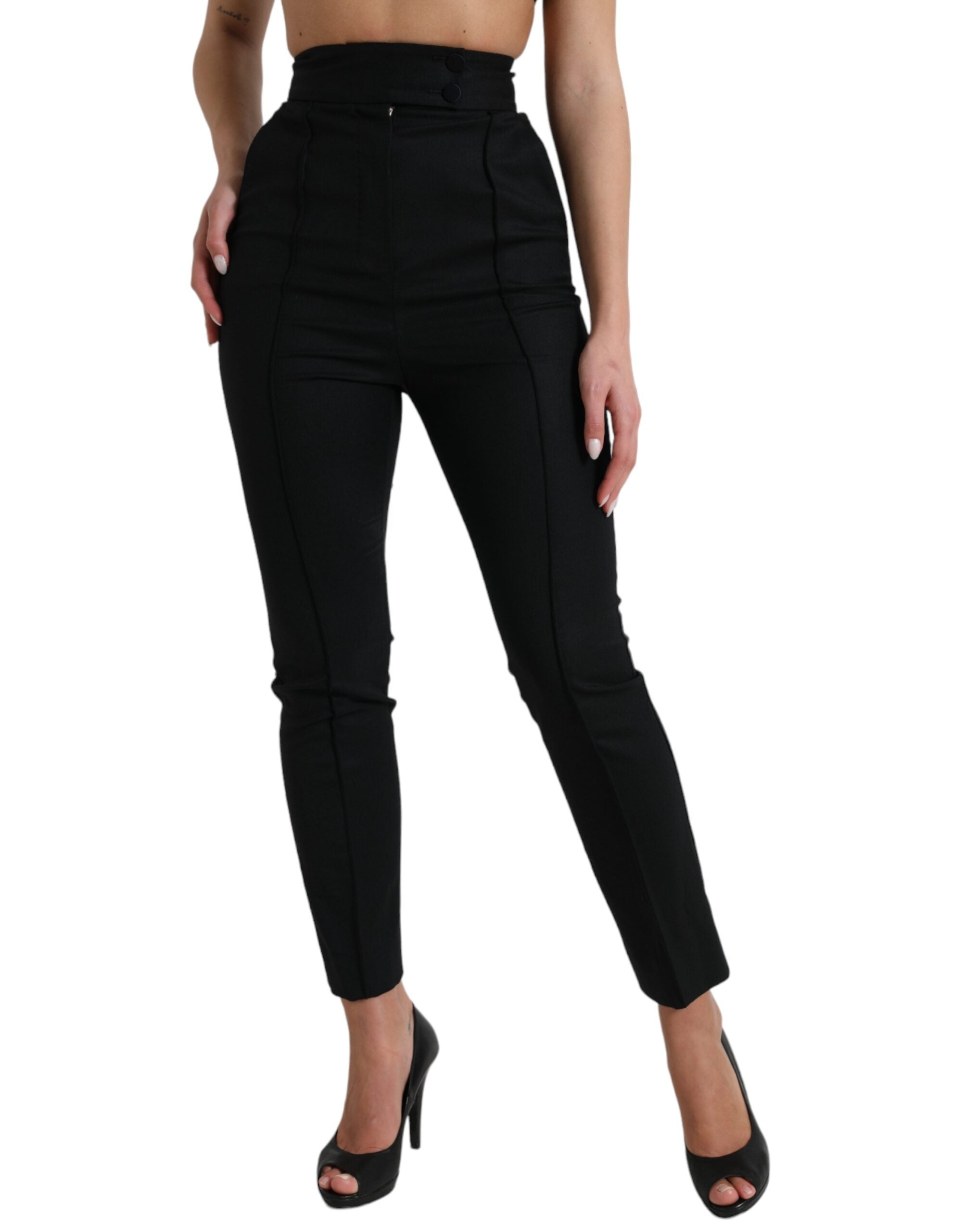 Pantalon Dolce & Gabbana taille haute noir