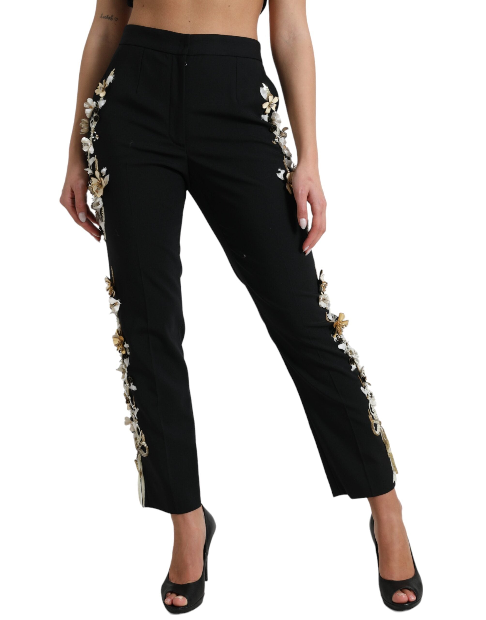 Pantalons Dolce & Gabbana taille haute noirs
