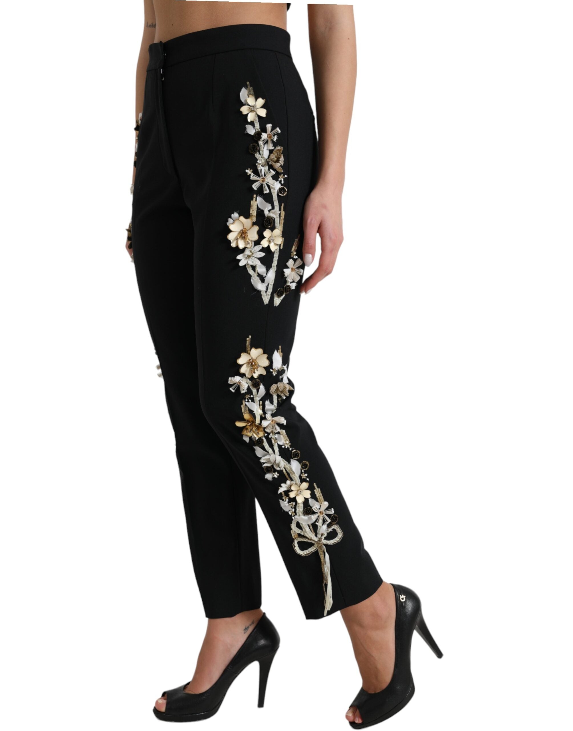 Pantalons Dolce & Gabbana taille haute noirs
