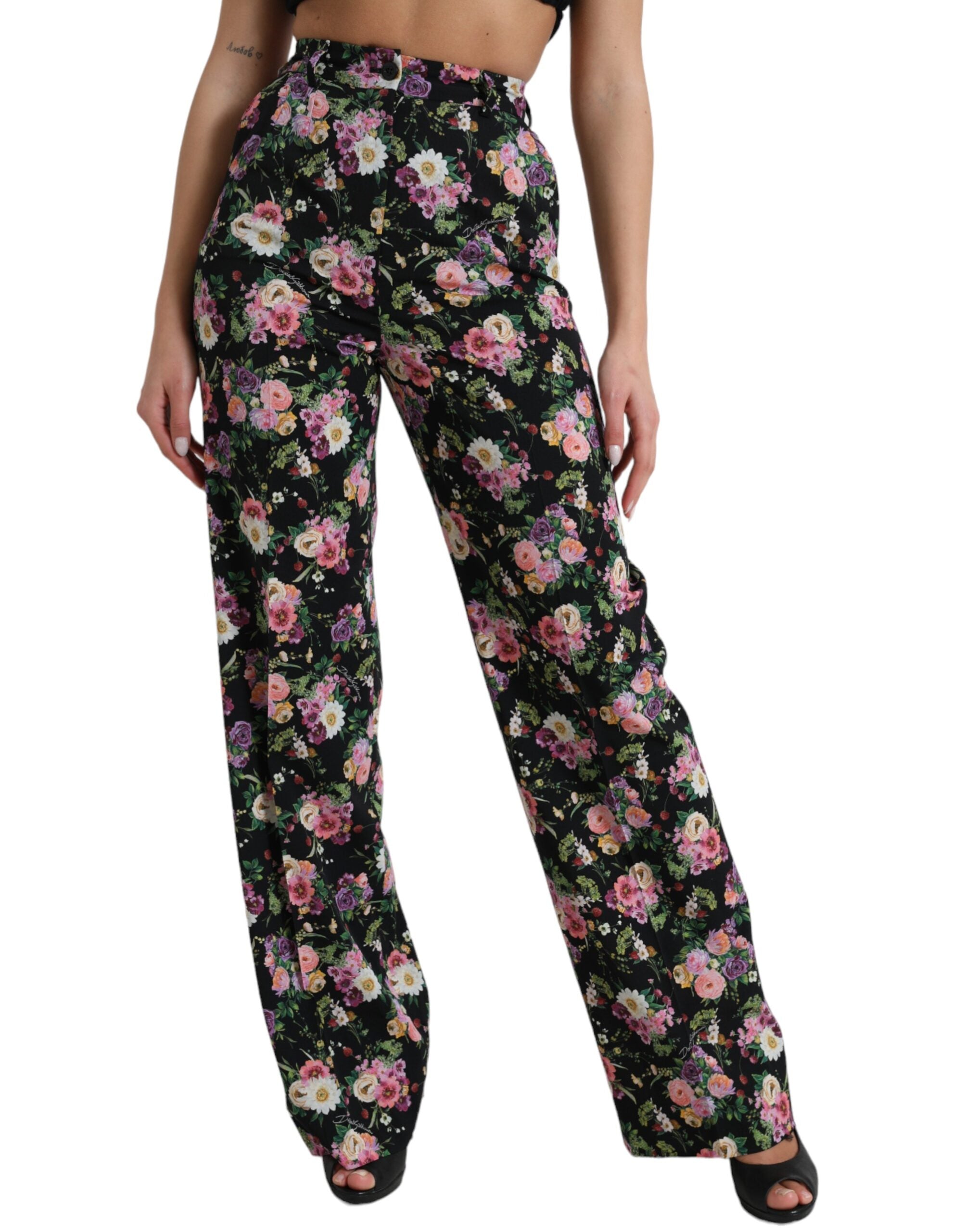 Pantalons Dolce & Gabbana floraux noirs