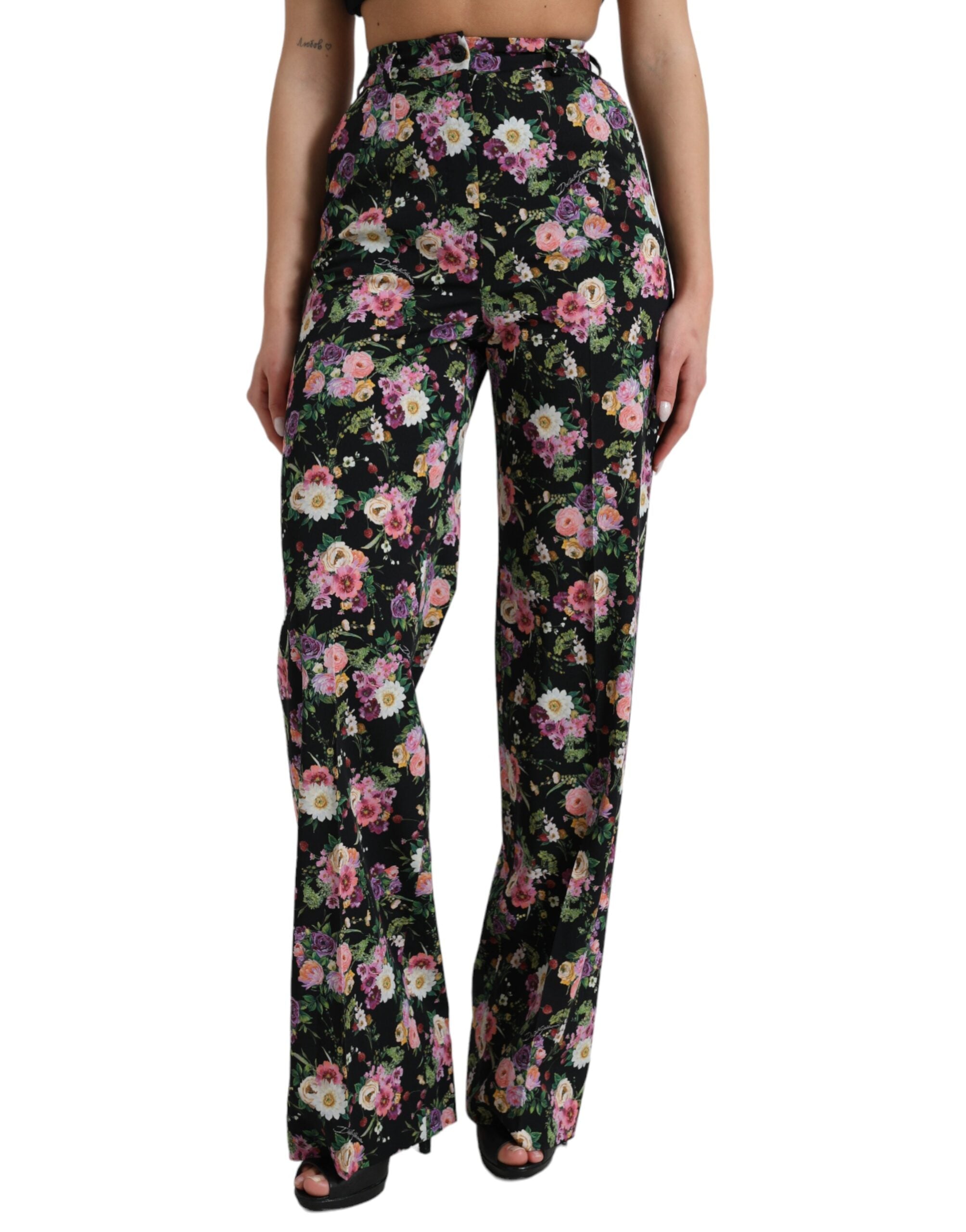 Pantalons Dolce & Gabbana floraux noirs