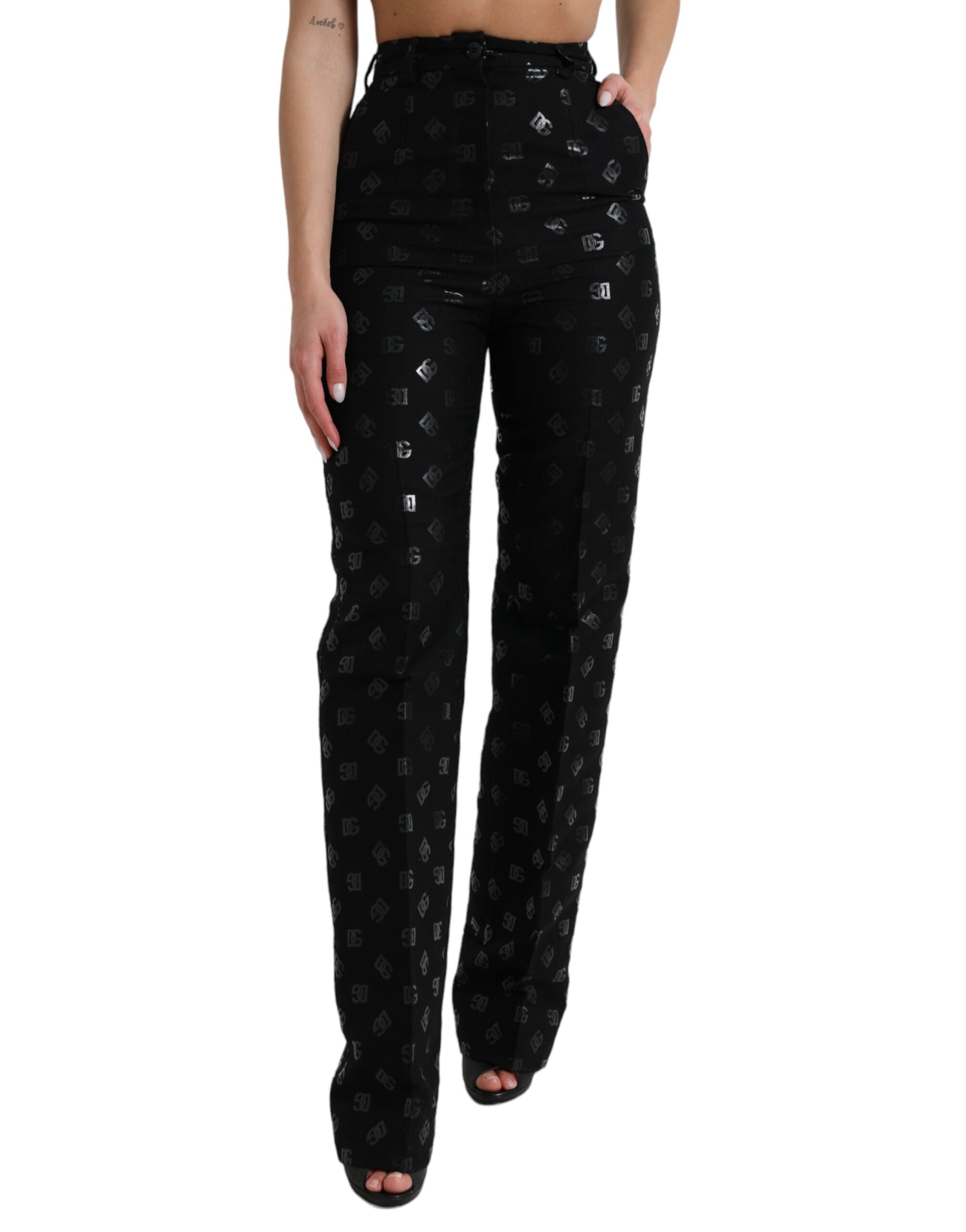 Pantalons Dolce & Gabbana haute taille noirs