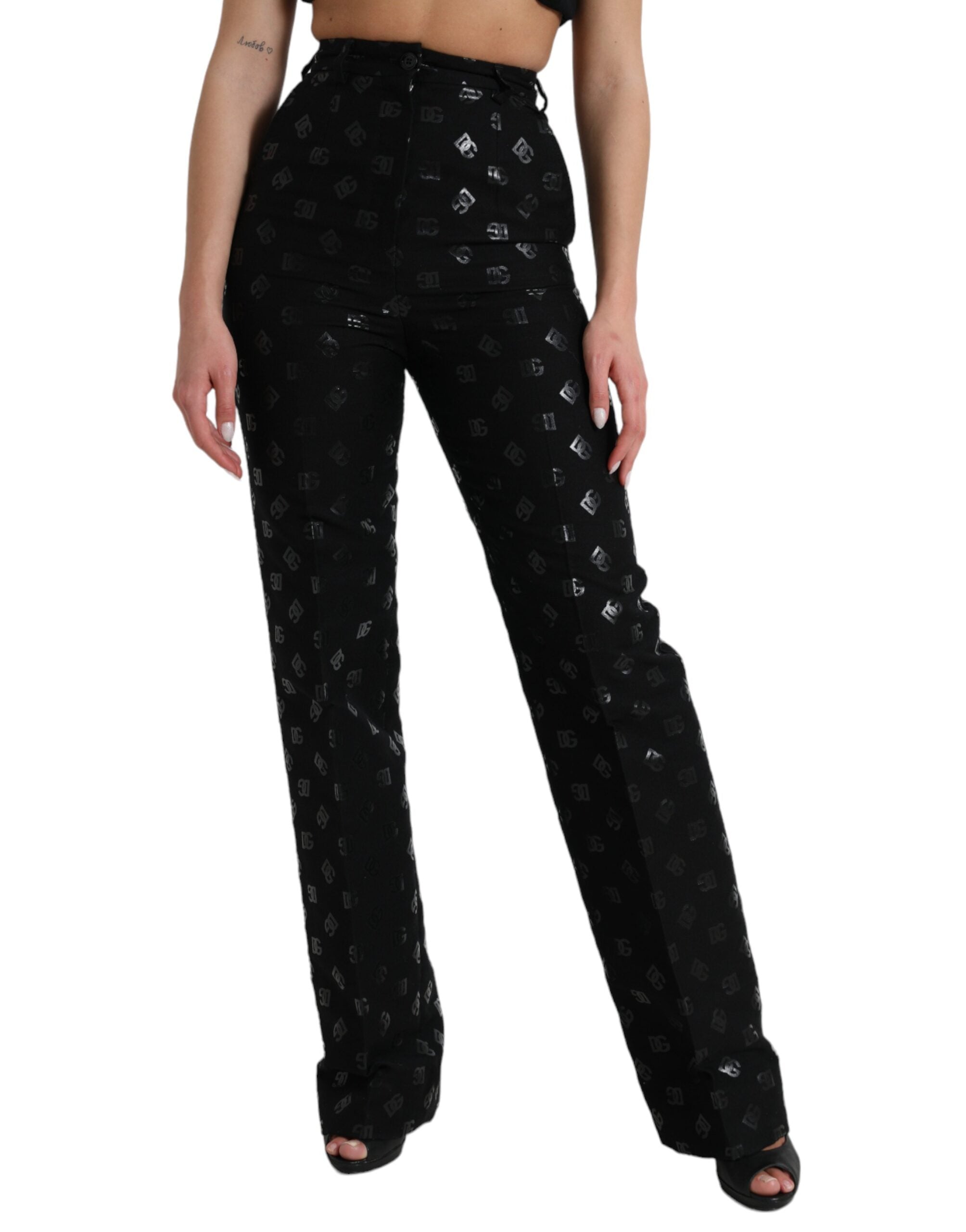 Pantalons Dolce & Gabbana haute taille noirs