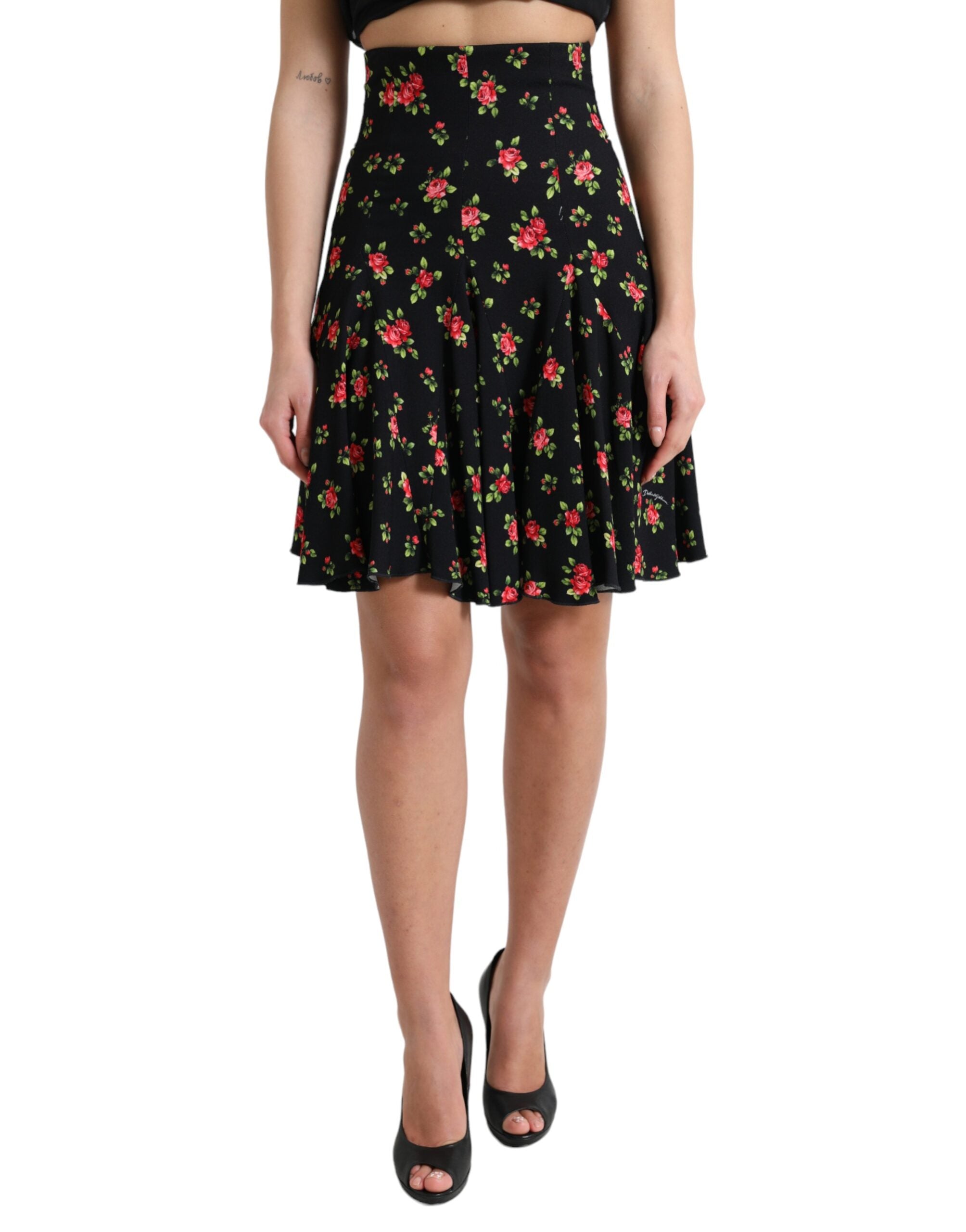 Jupe A-line Dolce & Gabbana noire multicolore