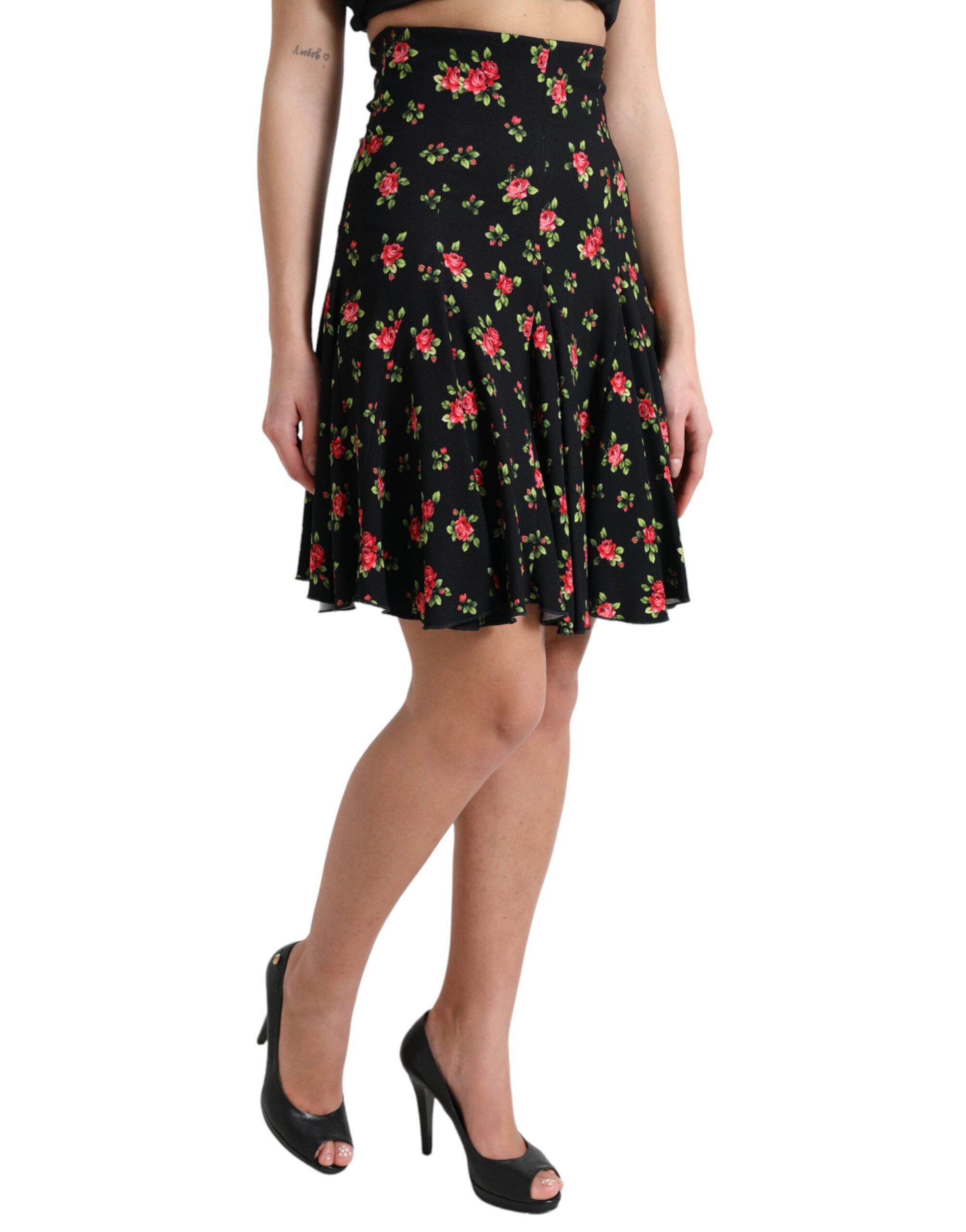 Jupe A-line Dolce & Gabbana noire multicolore
