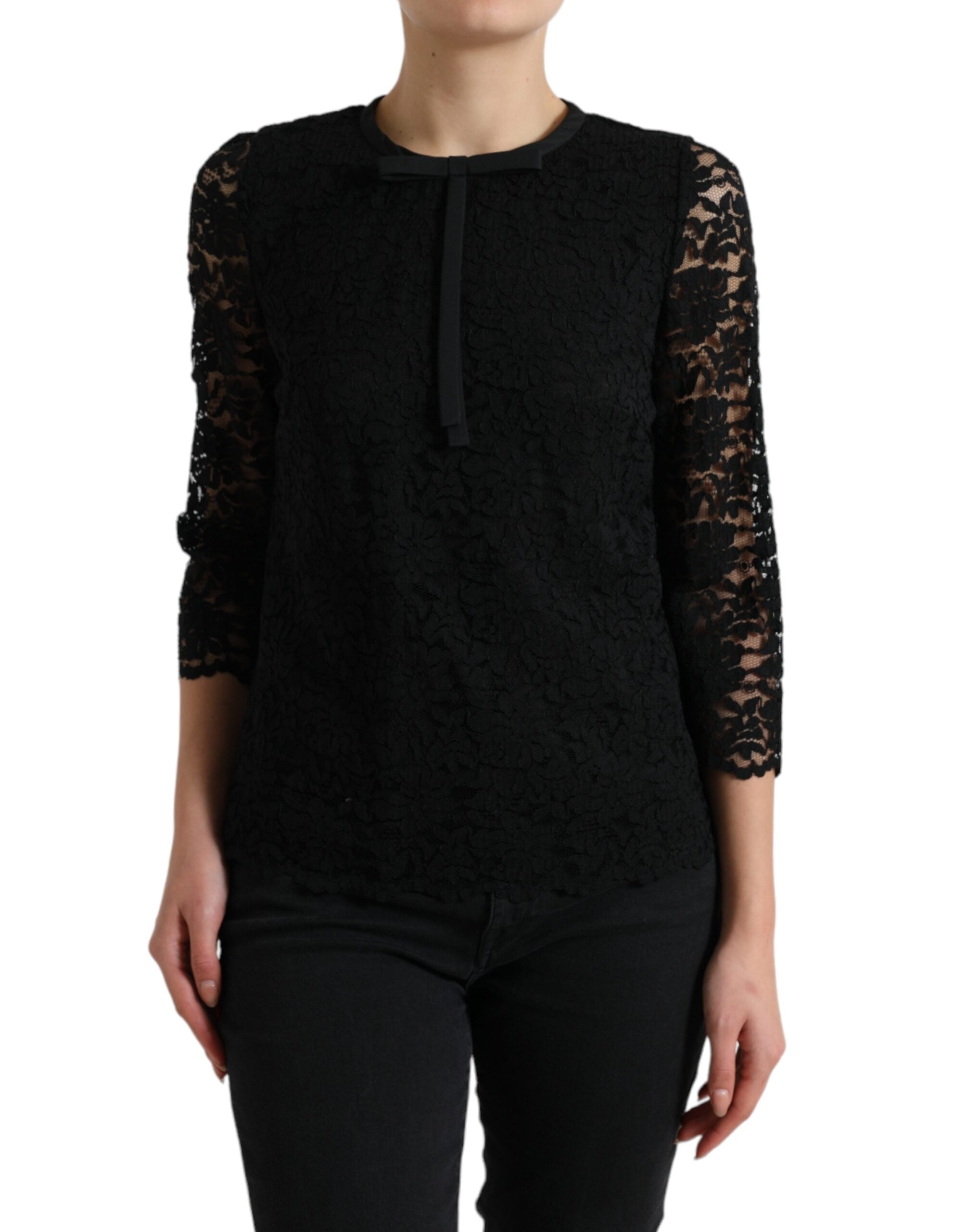 Blouse Dolce & Gabbana à fleurs noires