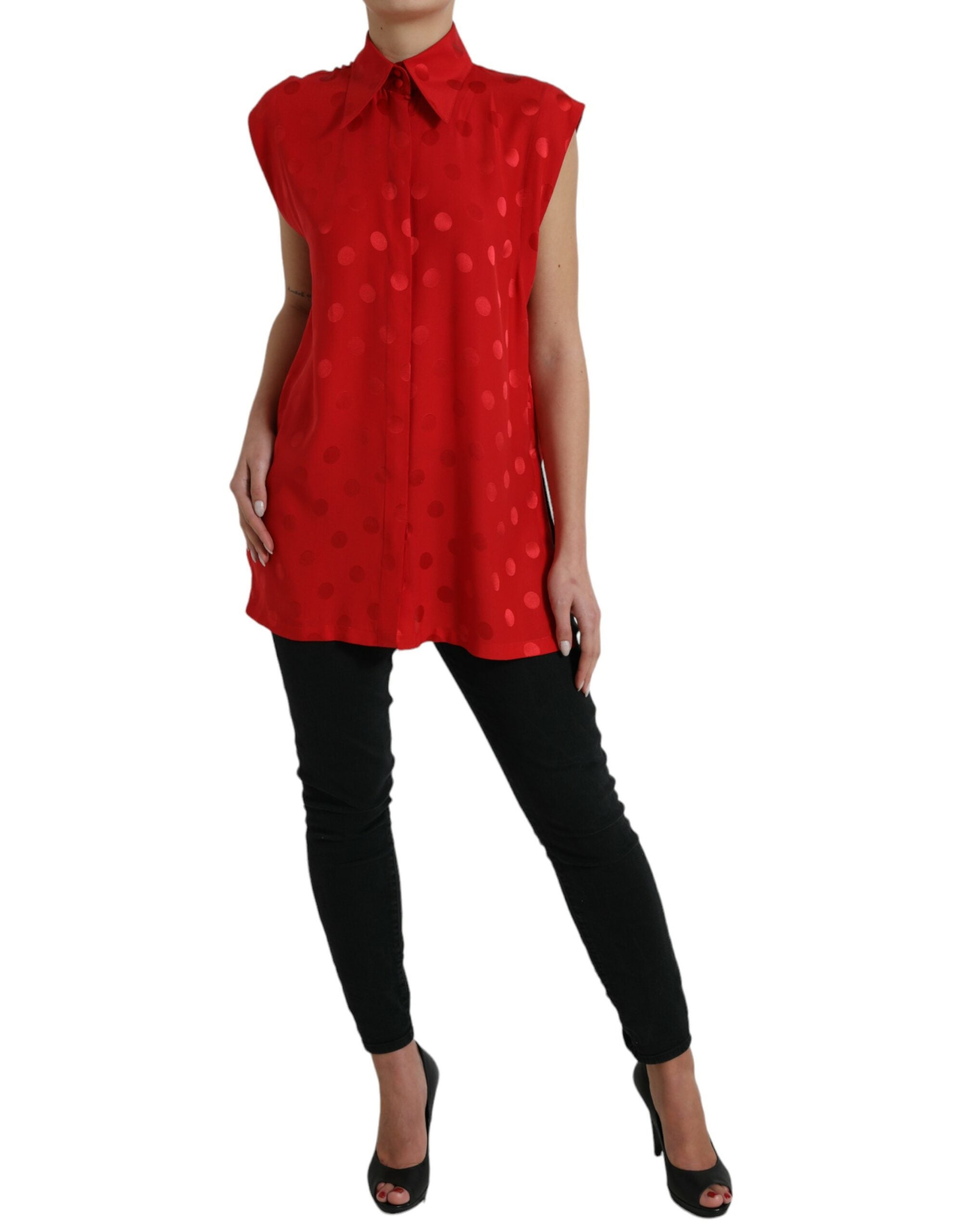 Blouse Dolce & Gabbana rouge à pois