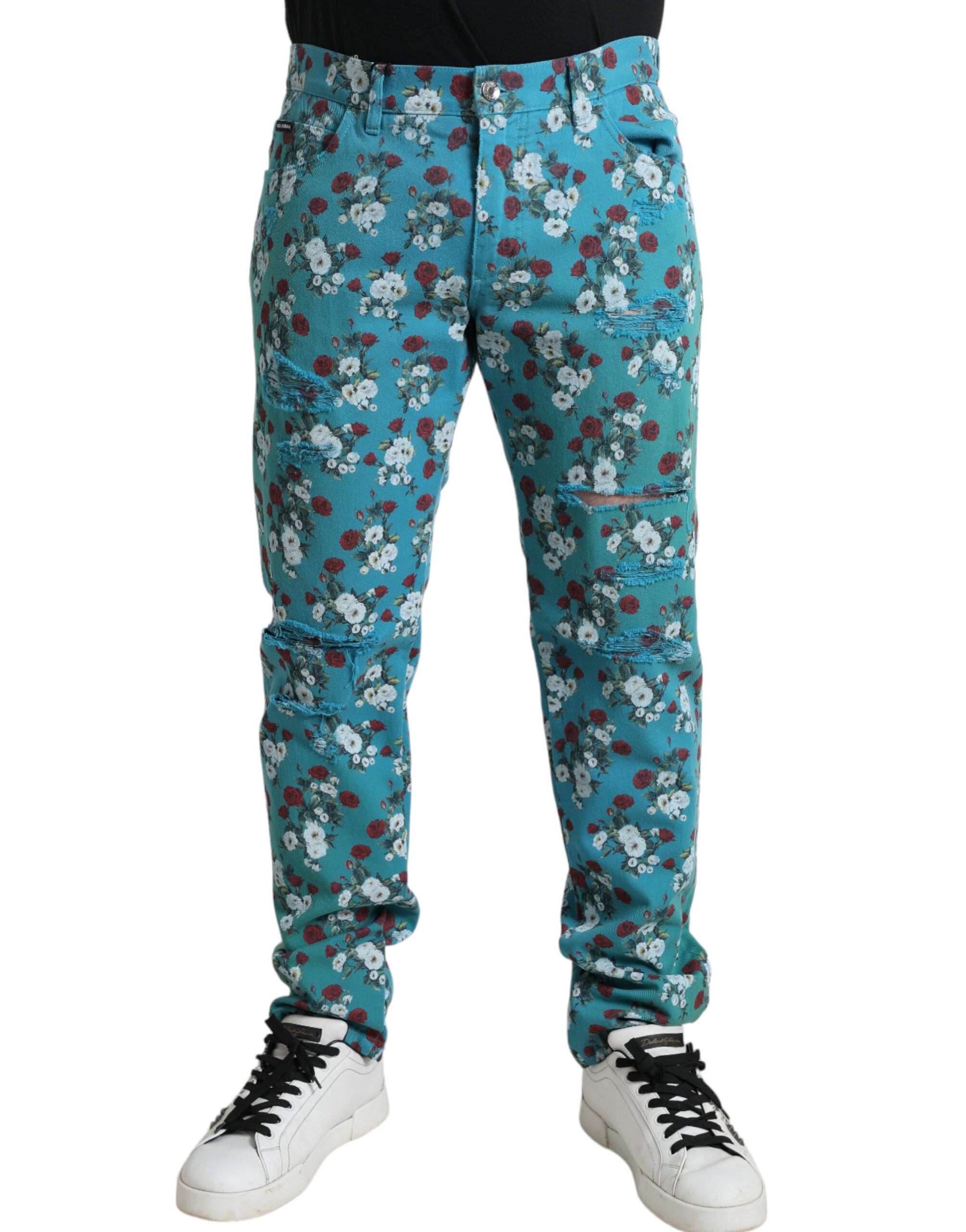 Jeans Dolce & Gabbana floral bleus