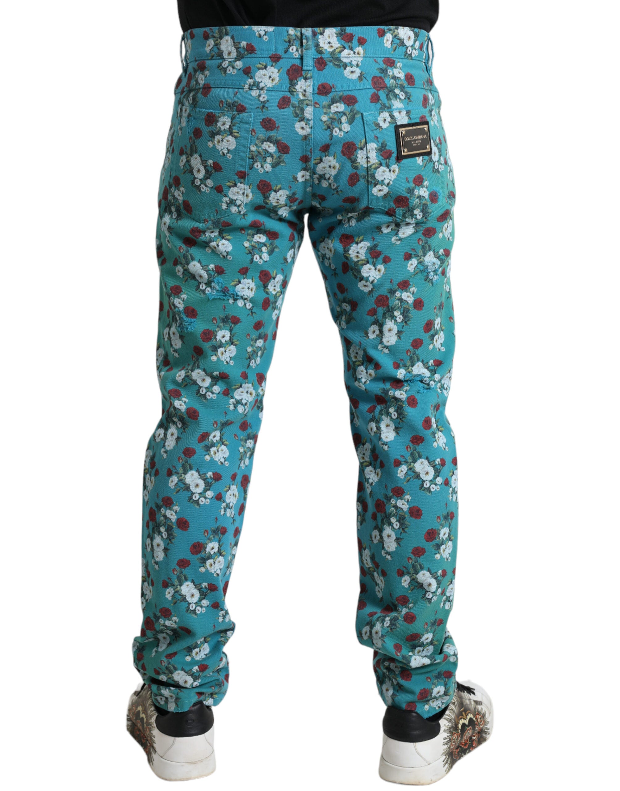 Jeans Dolce & Gabbana floral bleus
