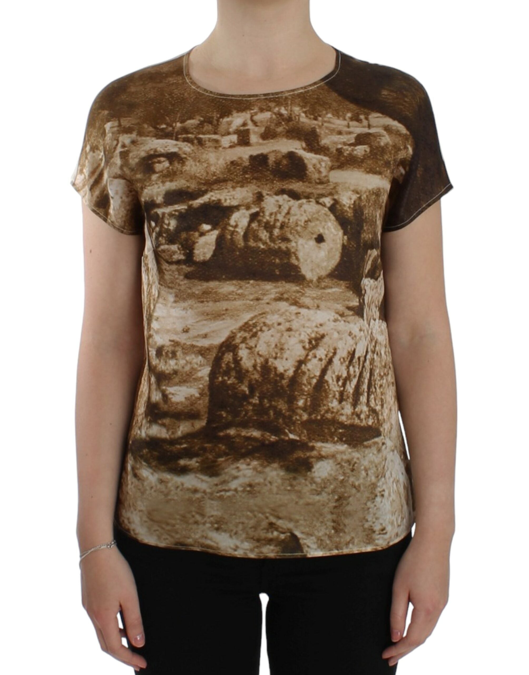Blouse Dolce & Gabbana Taormina marron et beige