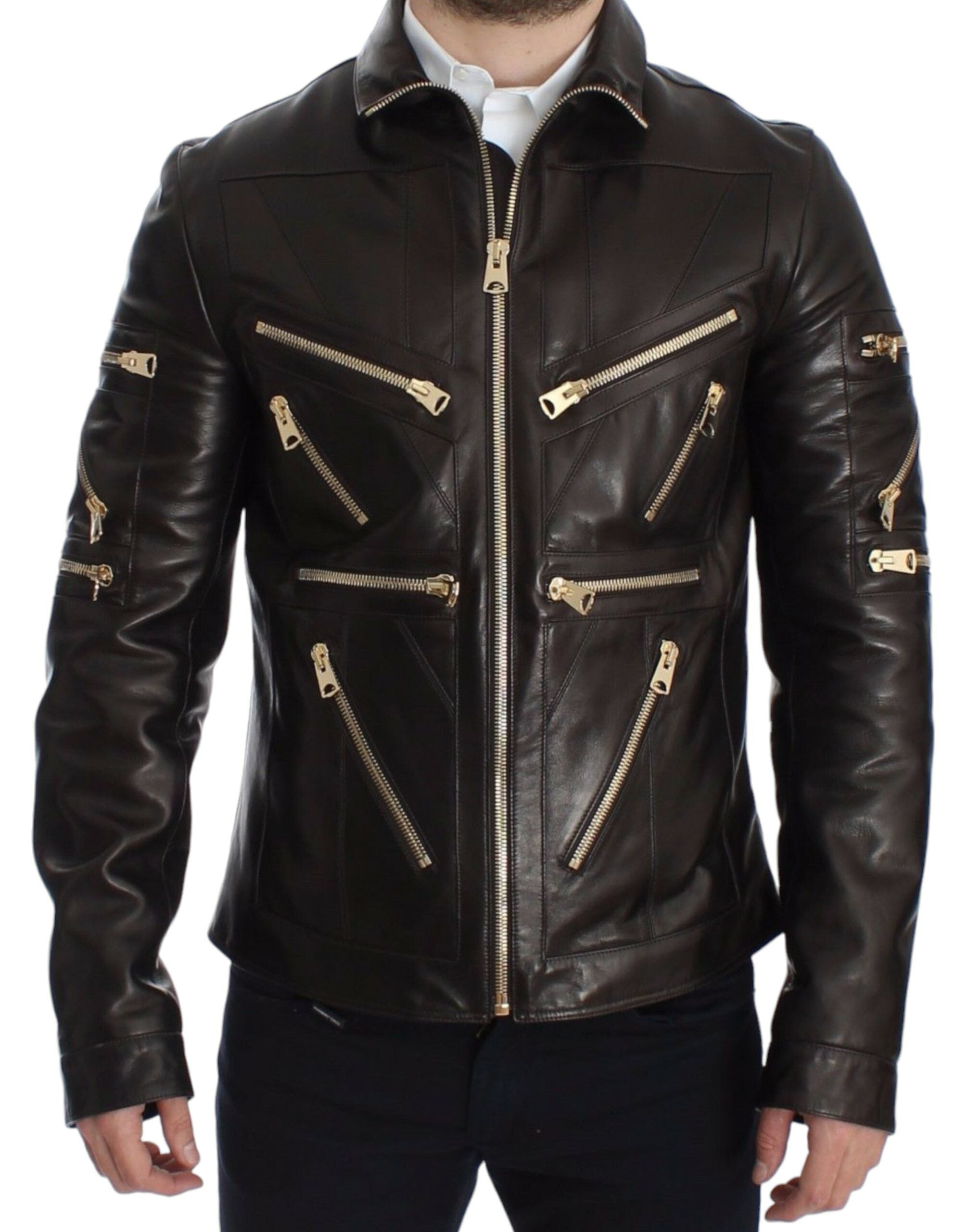 Veste Dolce & Gabbana cuir brun